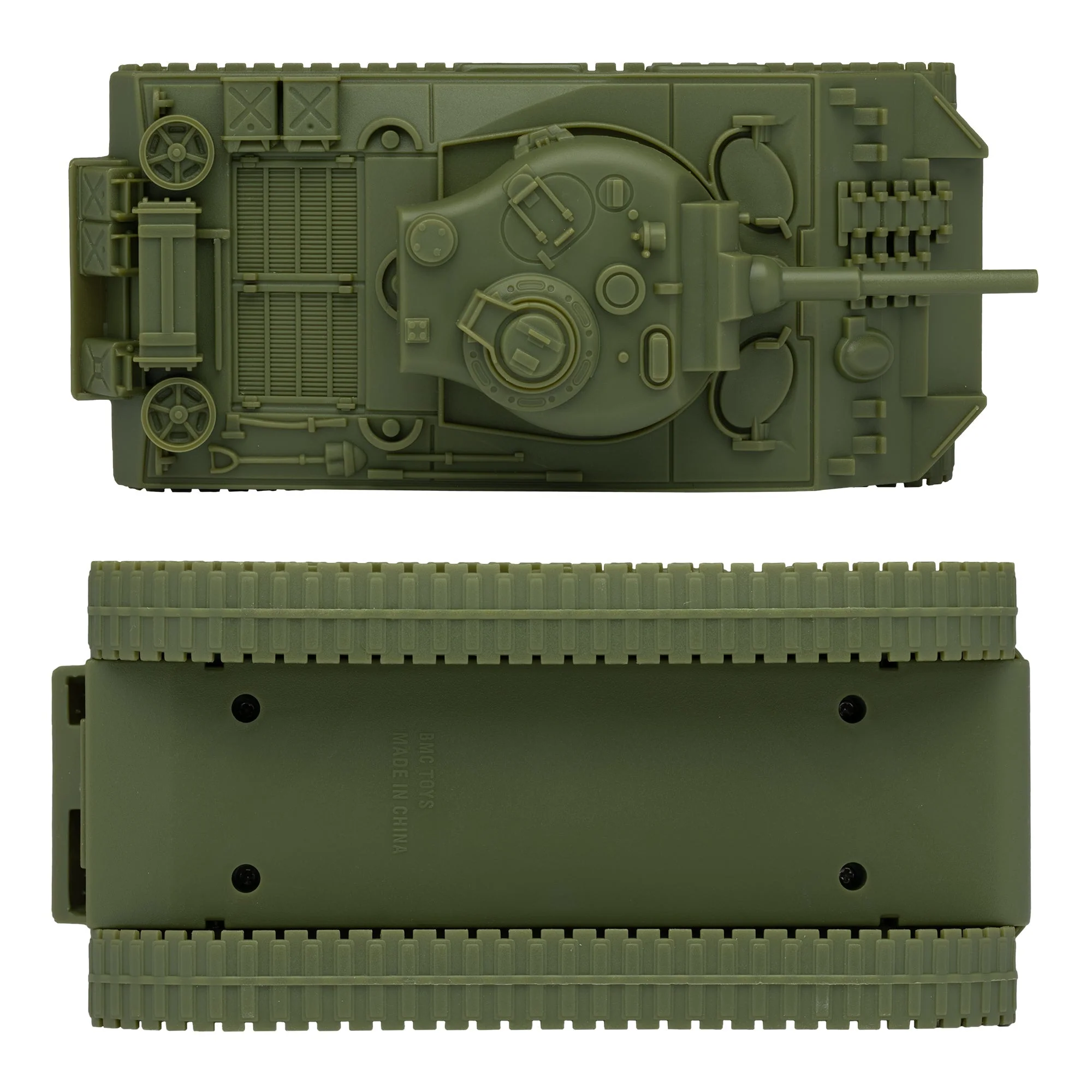 BMC WW2 Sherman M4 Tank - OD Green 1:32 Military Vehicle for Plastic Army Men - Image 4