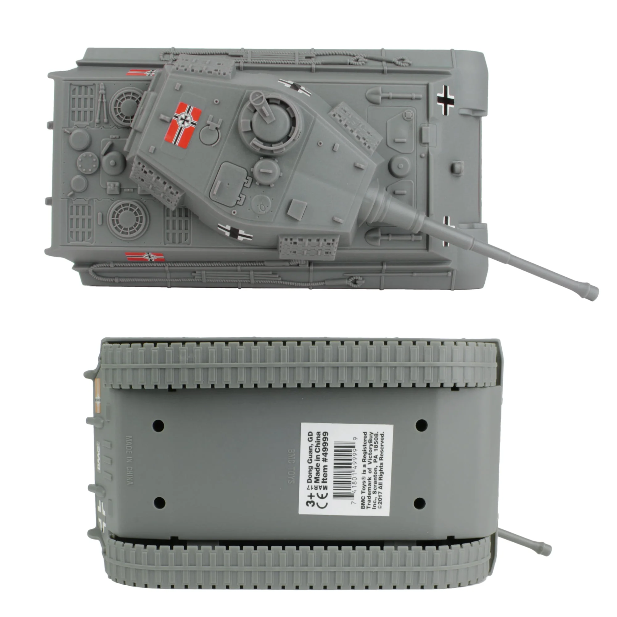 BMC WW2 German King Tiger Tank - Gray 1:32 Vehicle for Plastic Army Men - Image 4