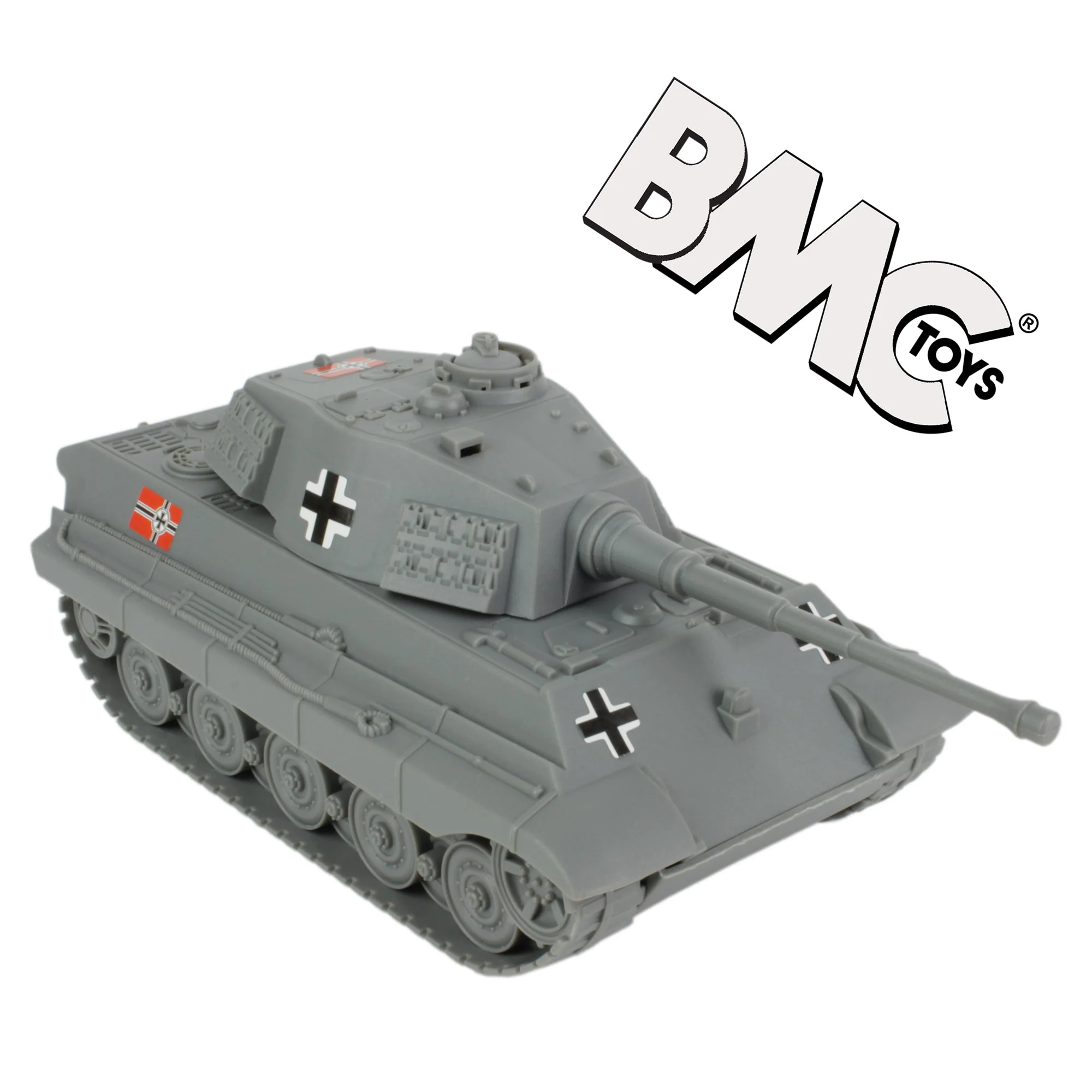 BMC WW2 German King Tiger Tank - Gray 1:32 Vehicle for Plastic Army Men - Image 7