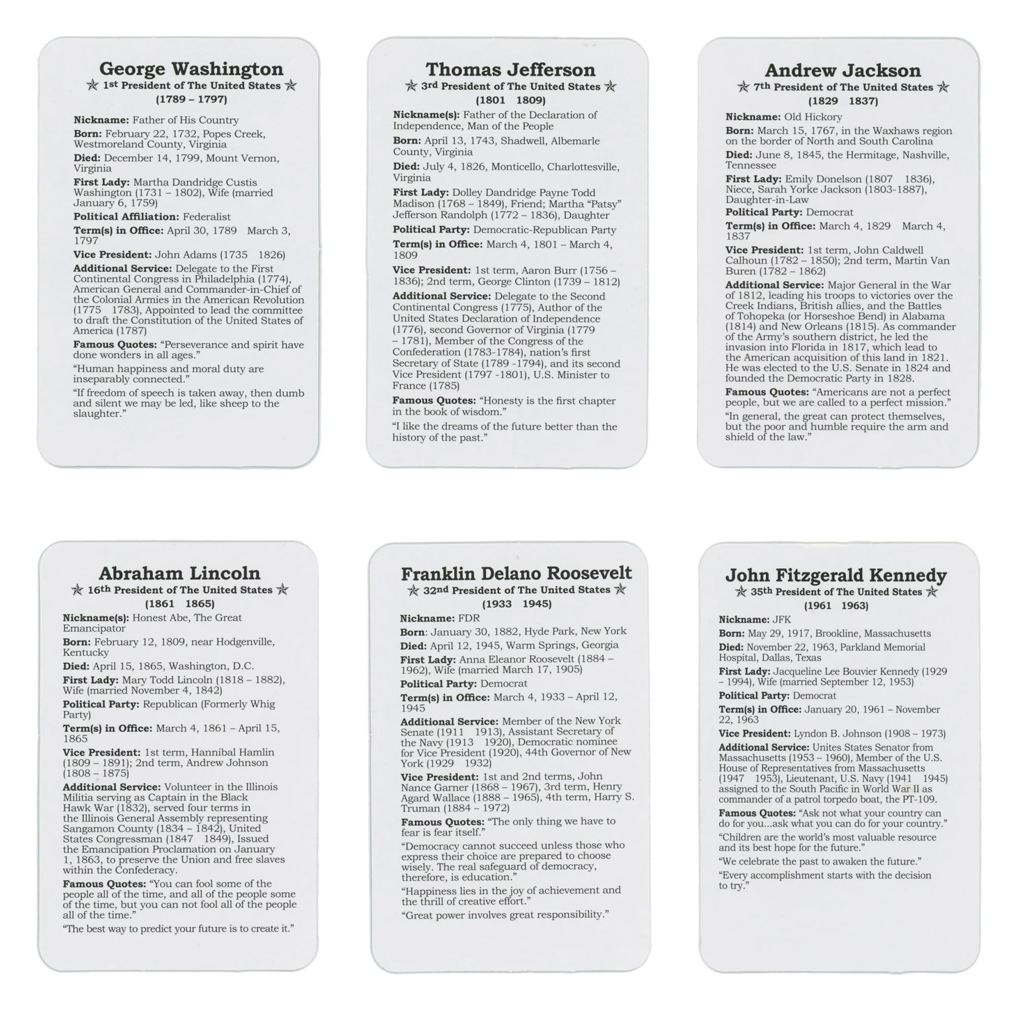 BMC Presidents of The United States Series 1 - Plastic Figure 6pc Set - Image 7