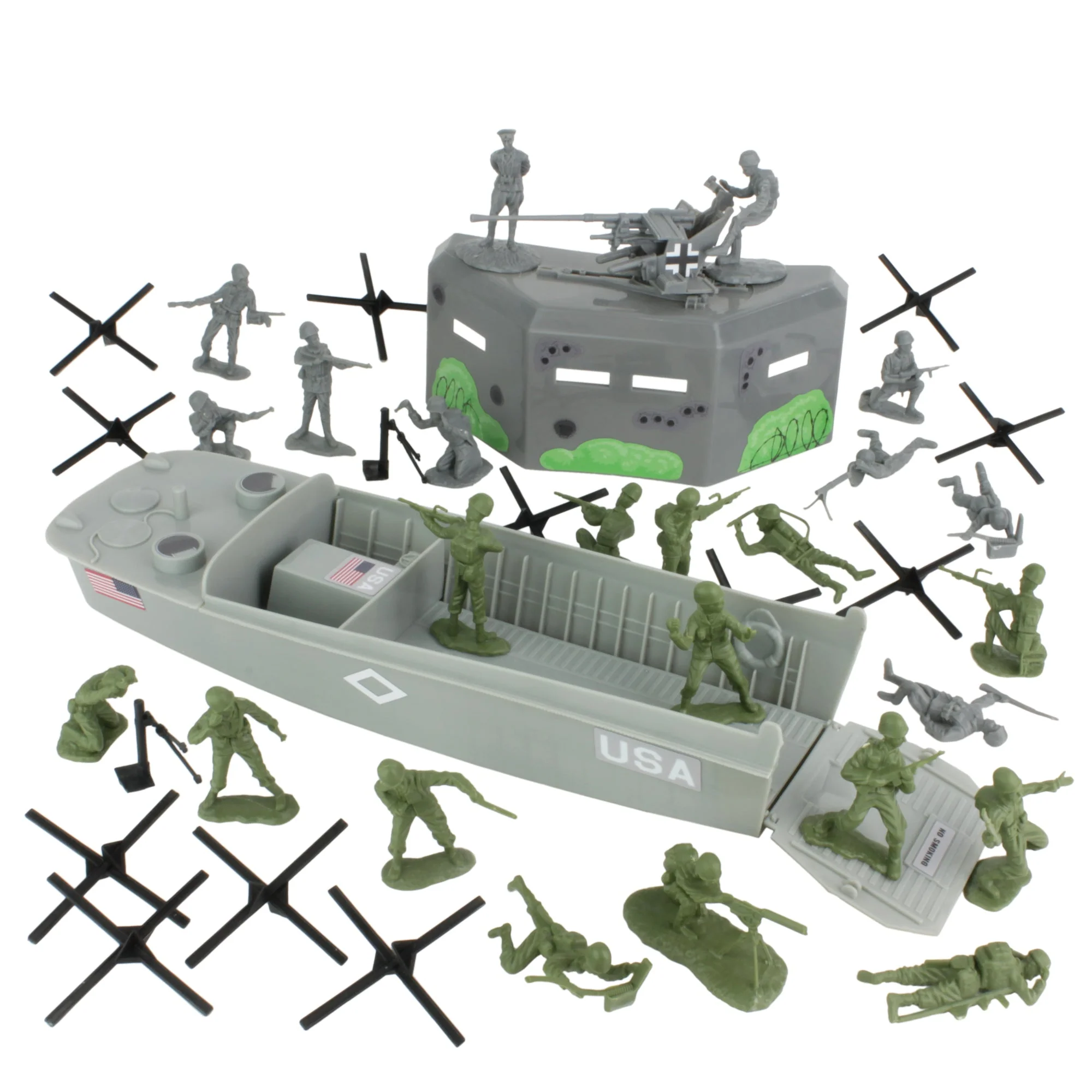 BMC WW2 D-Day Plastic Army Men - Utah Beach 40pc Soldier Figures Playset - Image 2