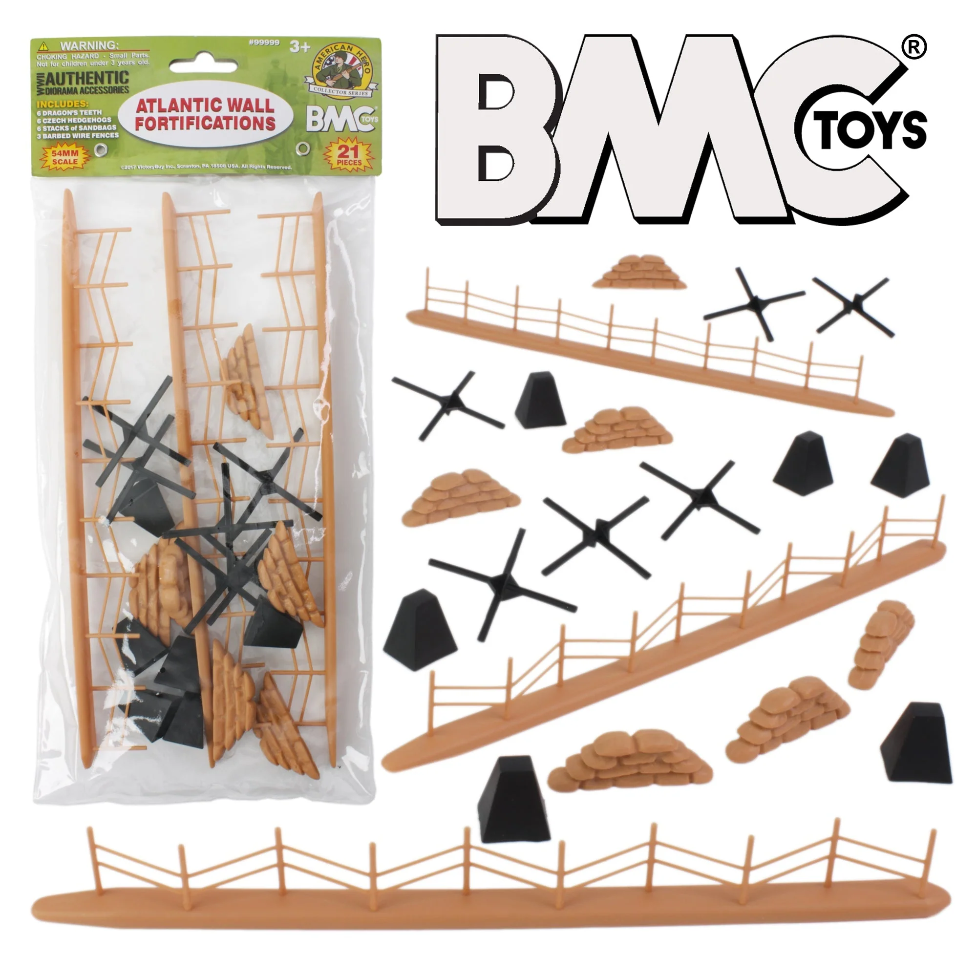 BMC WW2 Atlantic Wall Fortifications - 21pc Plastic Army Men Accessories - Image 6