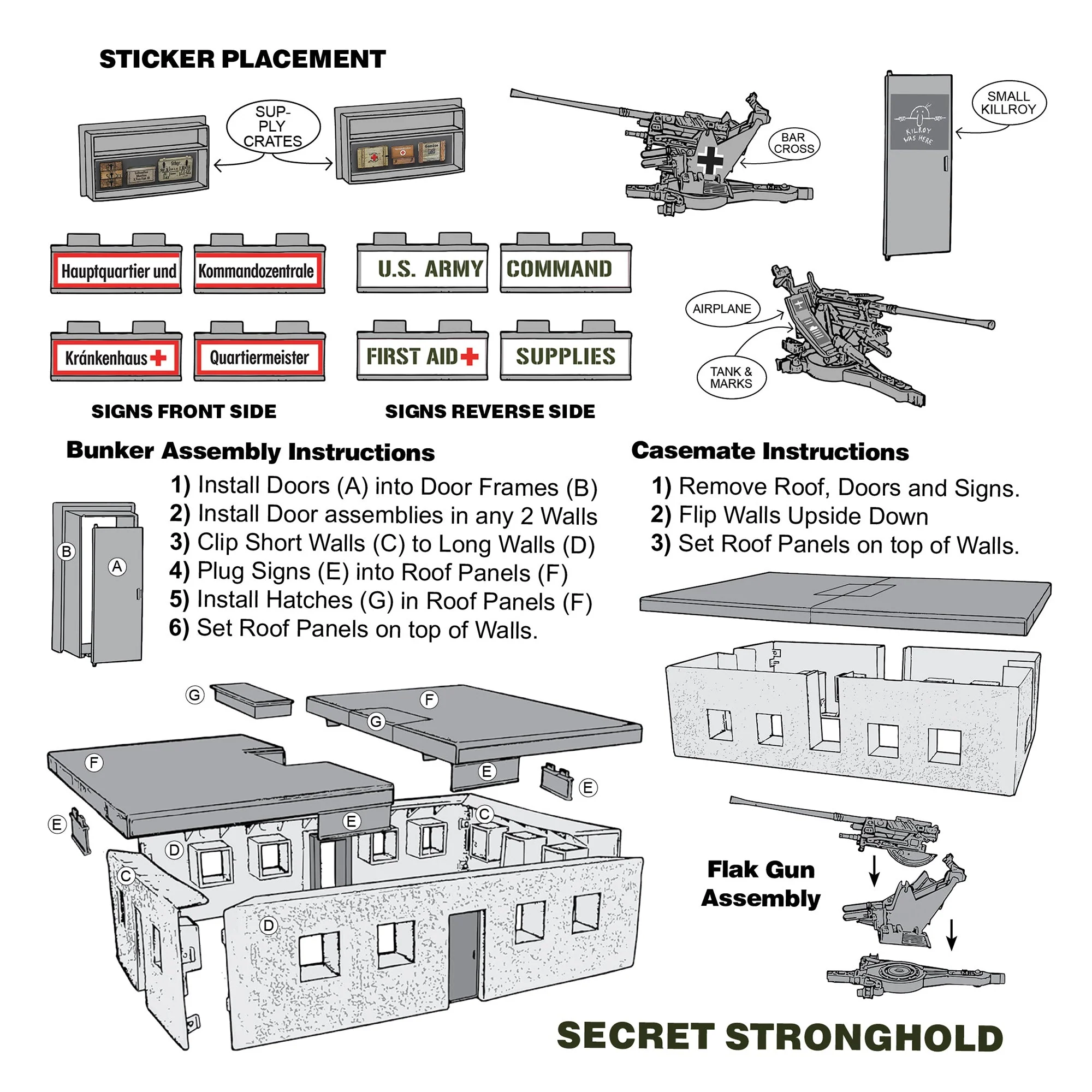 BMC WW2 Secret Stronghold - 36pc Plastic Army Men German Bunker Playset - Image 11