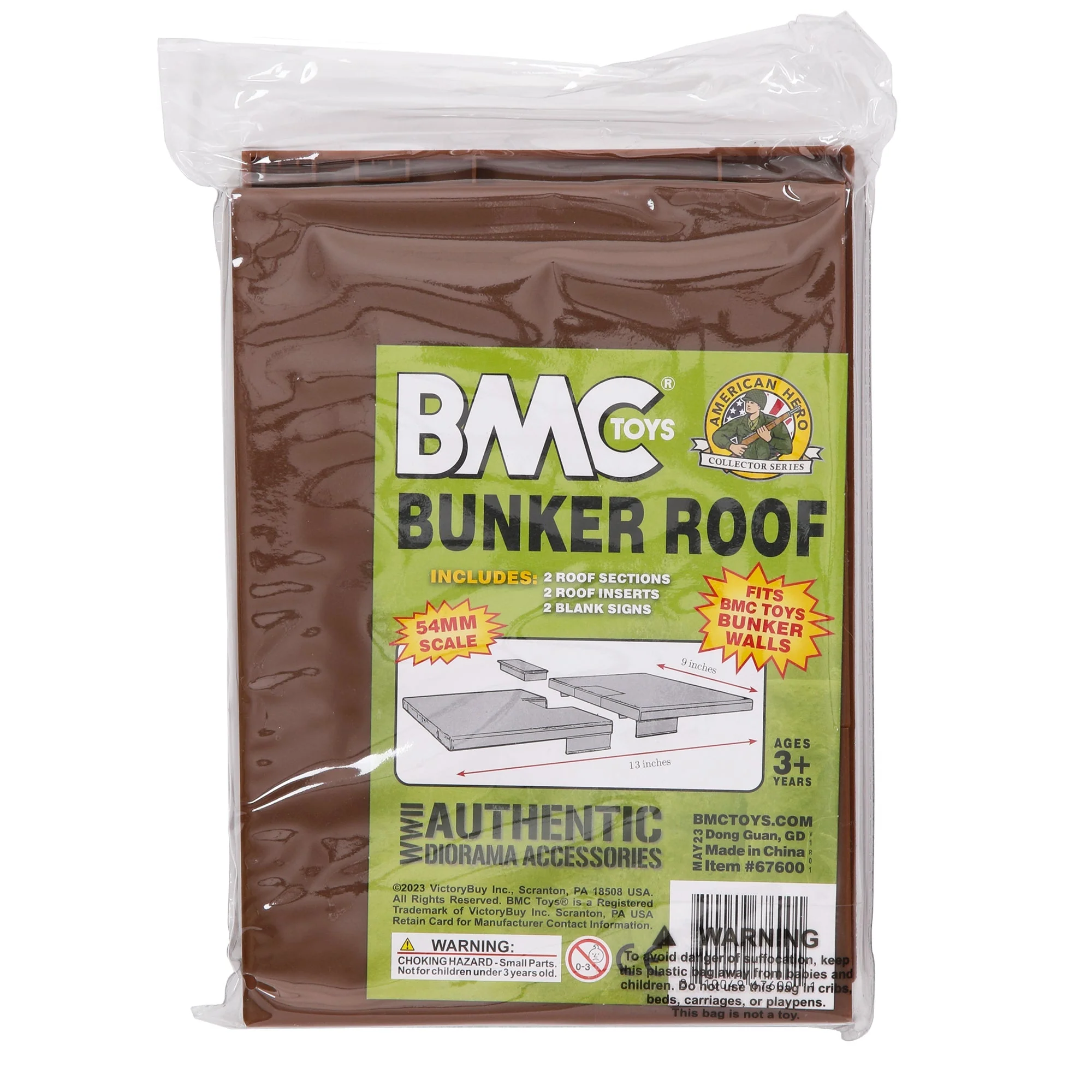 BMC WW2 Blockhouse Roof - Brown Plastic Army Men Playset Building Accessory - Image 3
