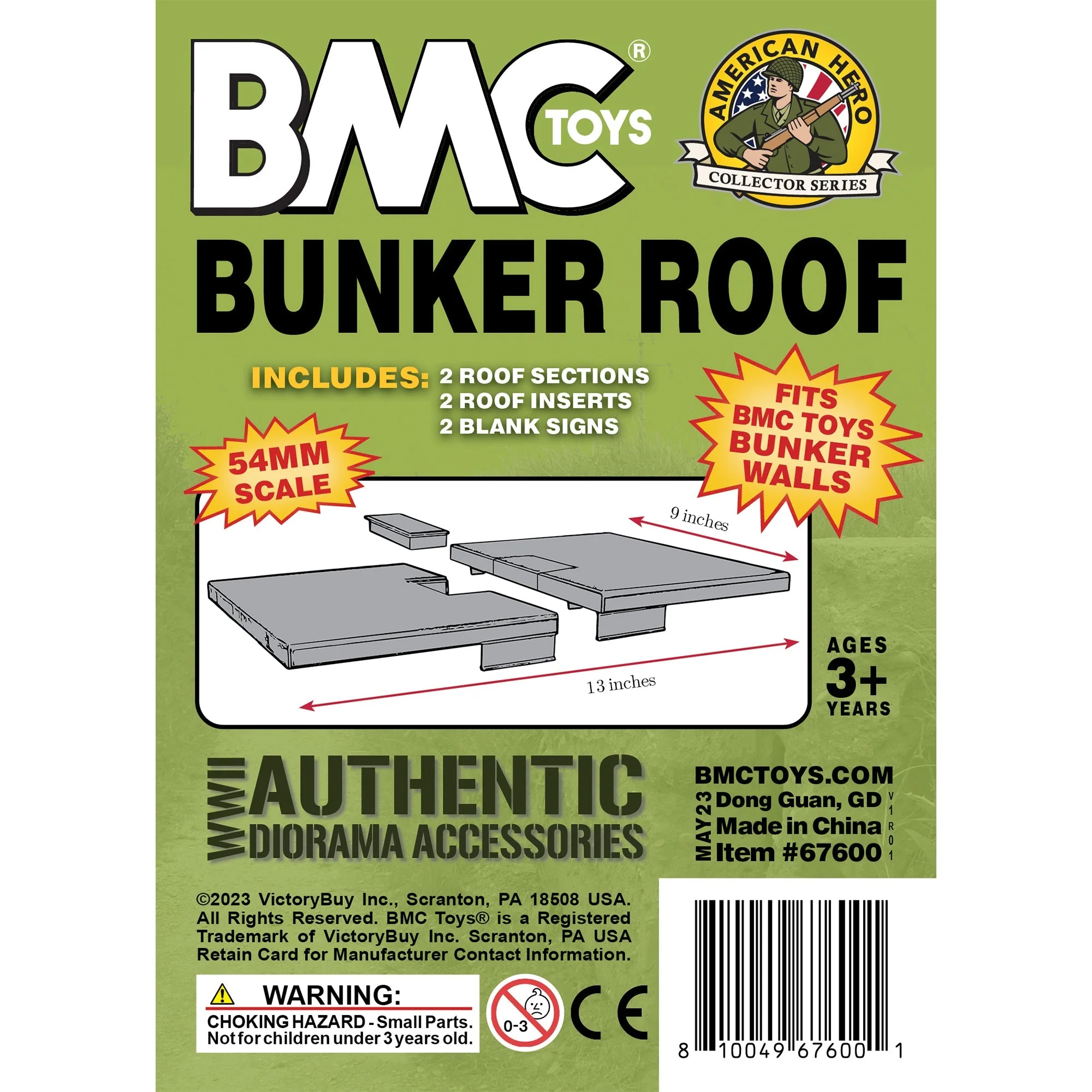 BMC WW2 Blockhouse Roof - Brown Plastic Army Men Playset Building Accessory - Image 4