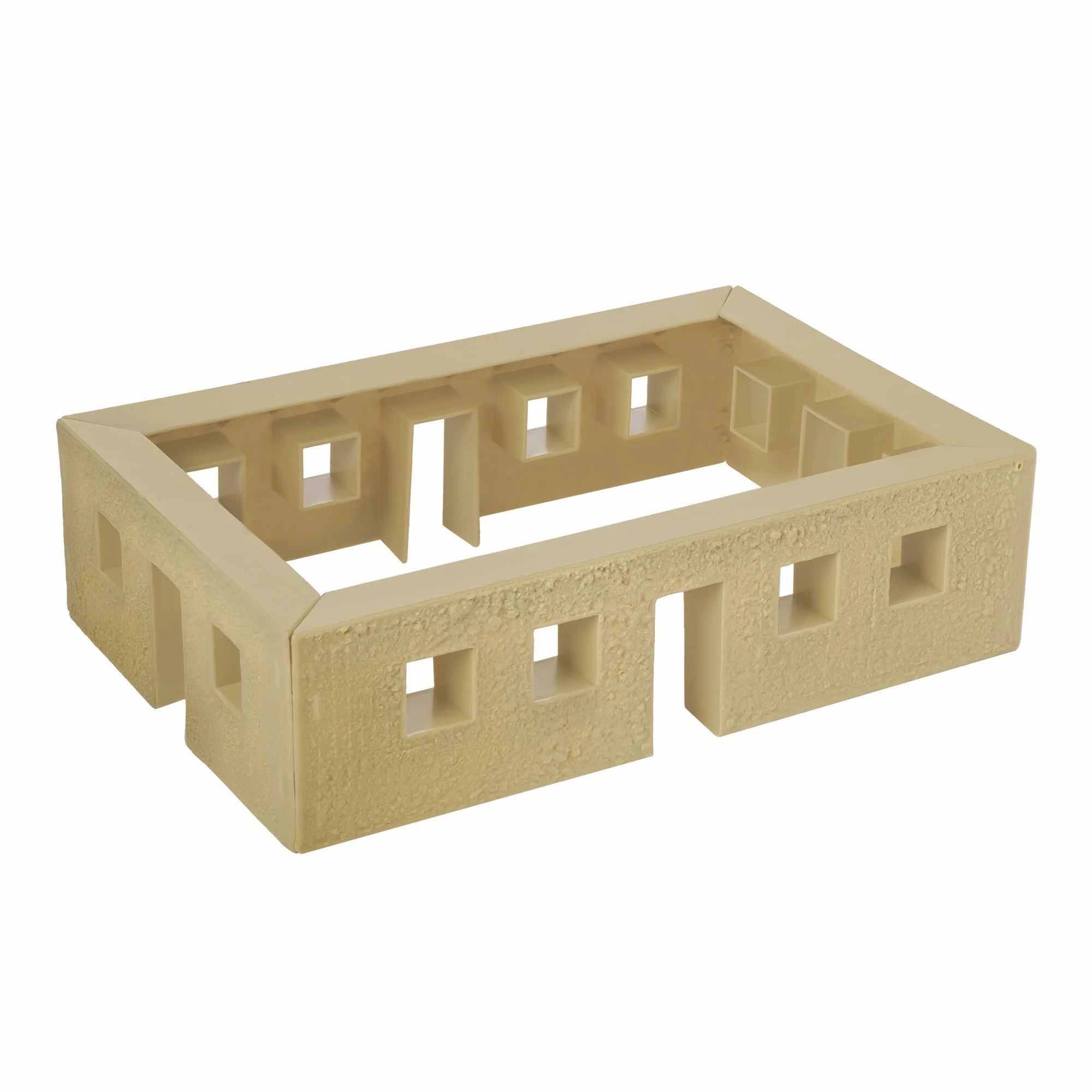 BMC WW2 Blockhouse Bunker Walls Tan Plastic Army Men Playset Building Accessory