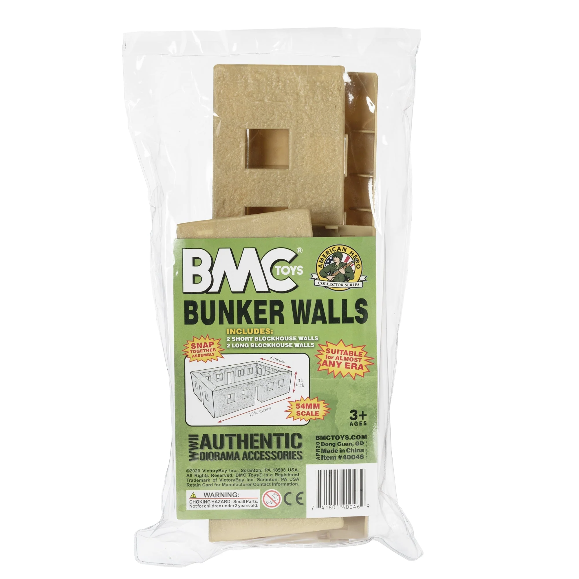 BMC WW2 Blockhouse Bunker Walls Tan Plastic Army Men Playset Building Accessory - Image 3