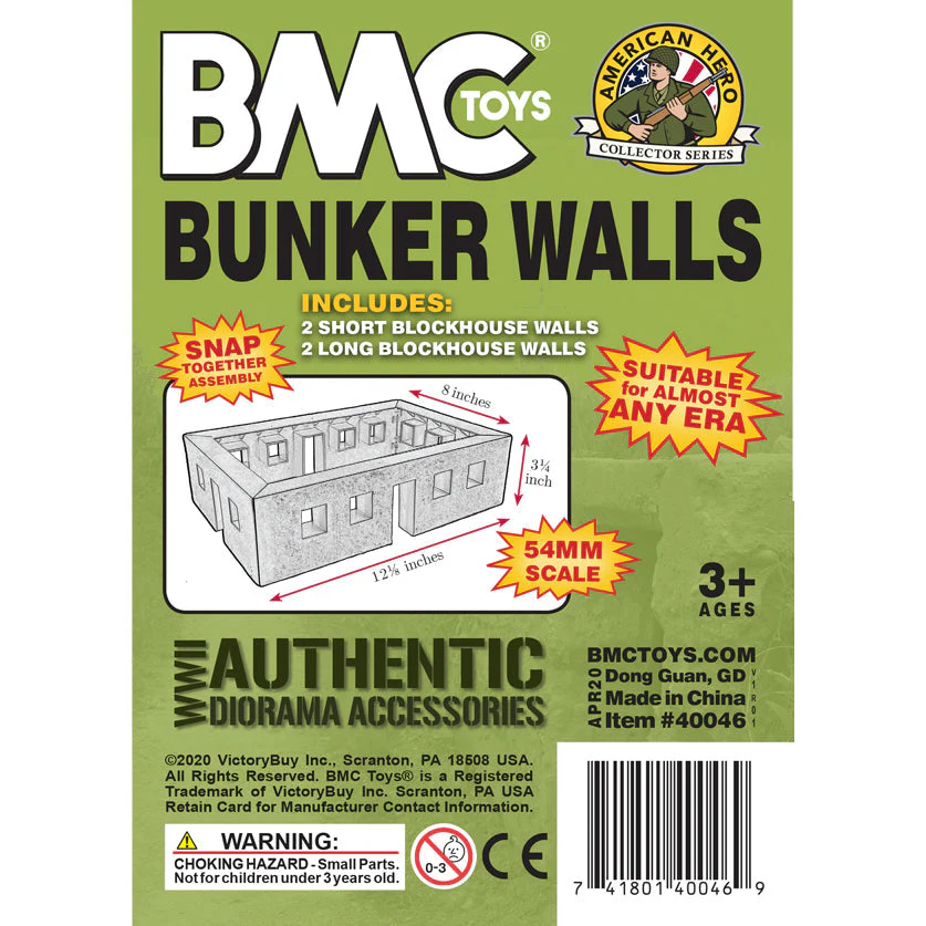 BMC WW2 Blockhouse Bunker Walls Tan Plastic Army Men Playset Building Accessory - Image 4