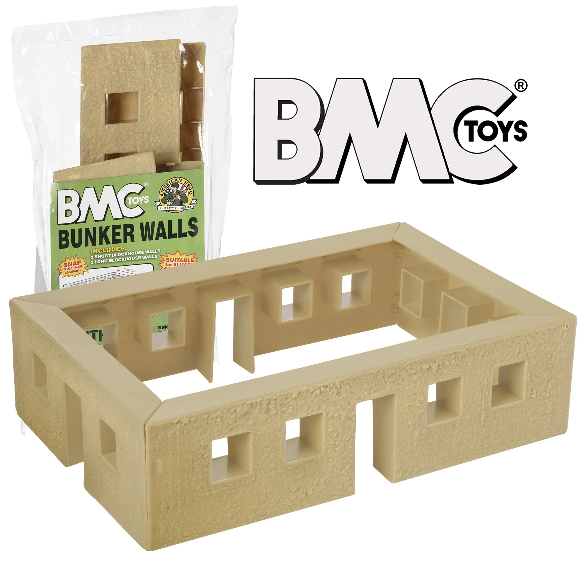 BMC WW2 Blockhouse Bunker Walls Tan Plastic Army Men Playset Building Accessory - Image 5