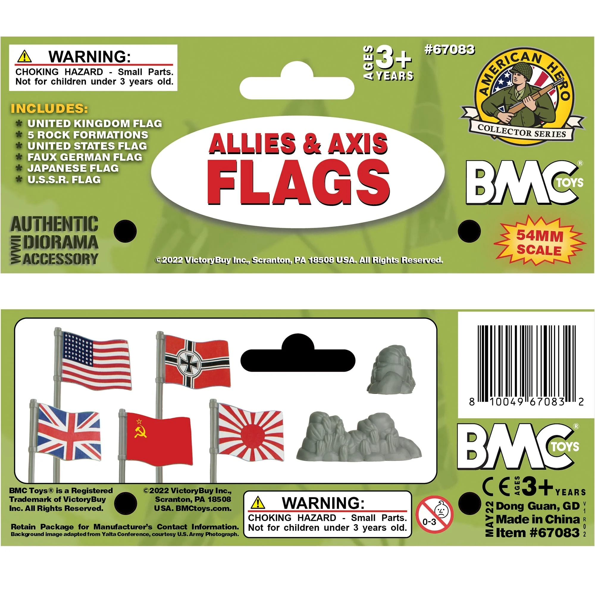 BMC WW2 Allies and Axis Plastic Army Men Flags 10pc Military Playset Accessories - Image 4
