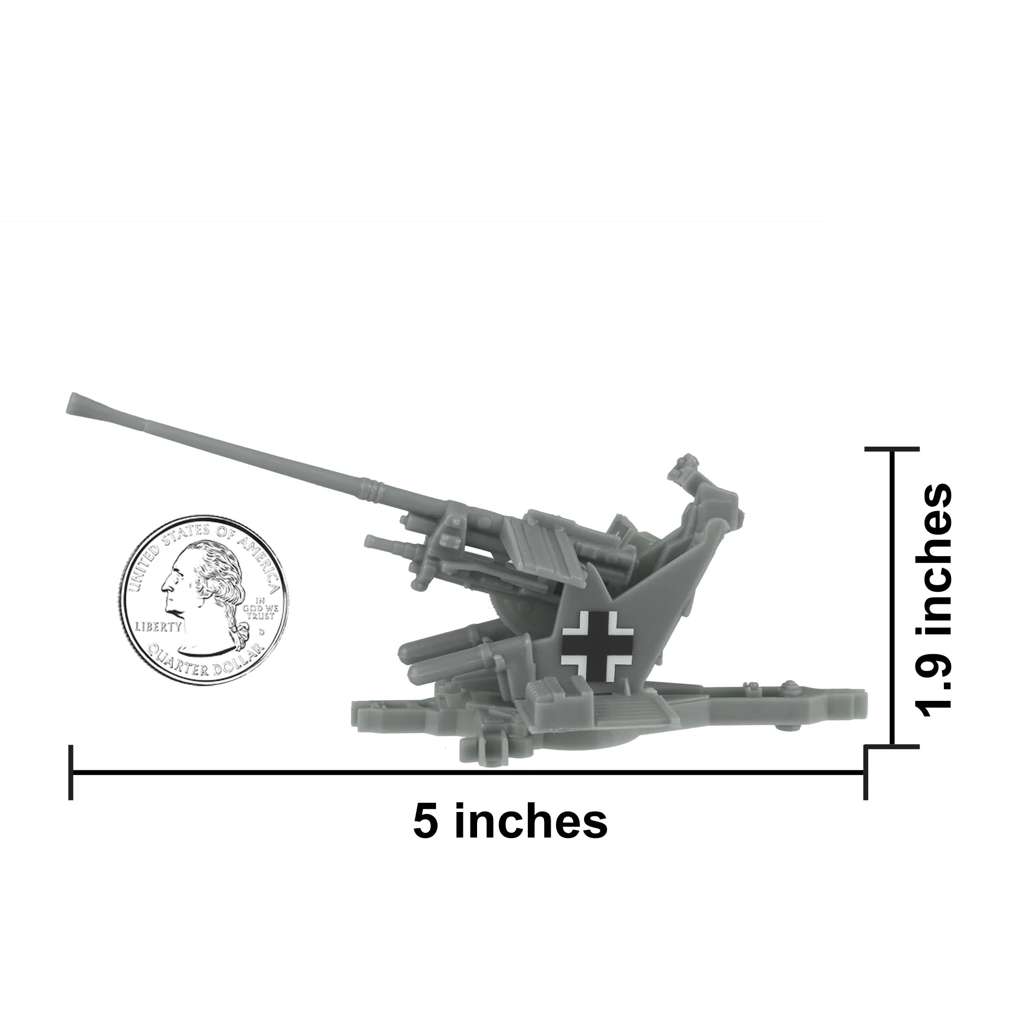 BMC WW2 German Flak 37 Artillery - 4pc 1:32 Accessories for Plastic Army Men - Image 2