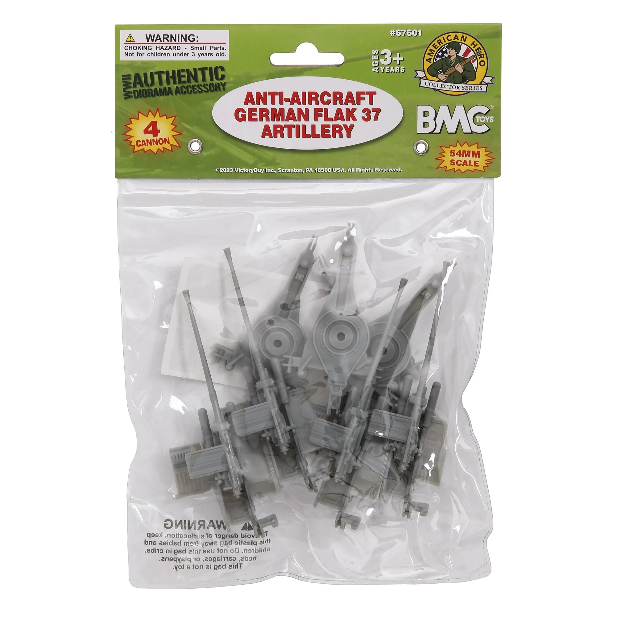 BMC WW2 German Flak 37 Artillery - 4pc 1:32 Accessories for Plastic Army Men - Image 3