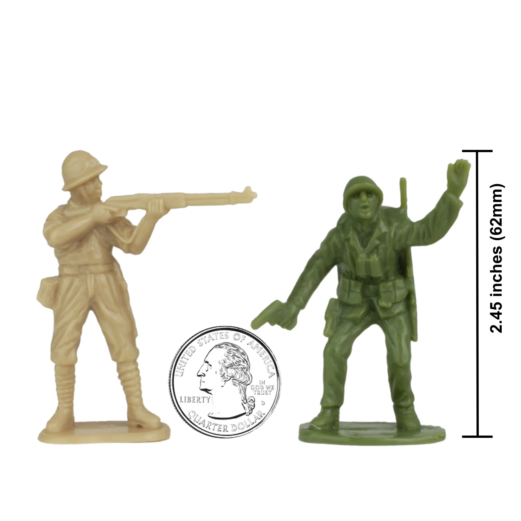 BMC WW2 Iwo Jima Plastic Army Men - 32 American and Japanese Soldier Figures - Image 2