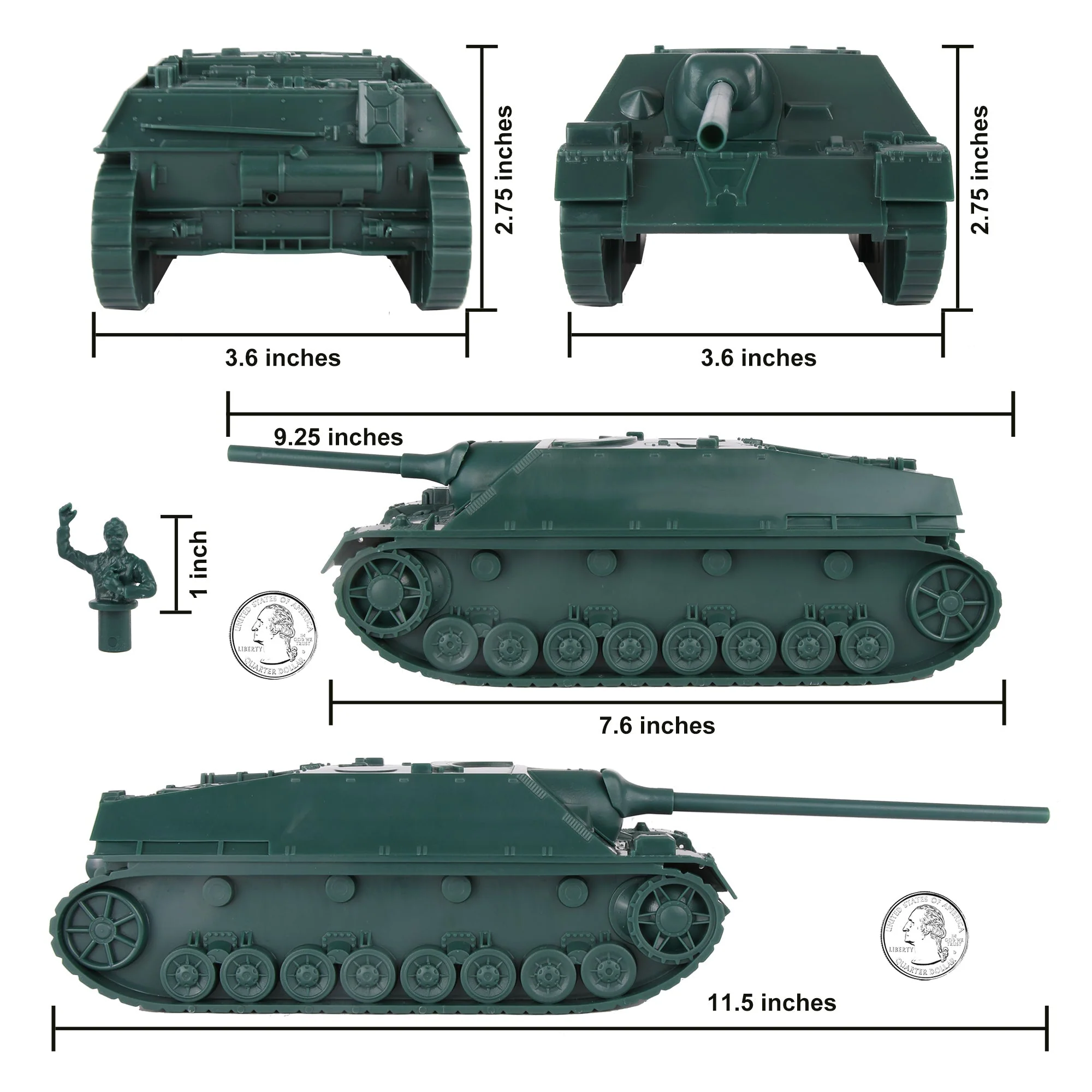 BMC WW2 German Jagdpanzer IV Tank Destroyer - Forest Plastic Army Men Vehicle - Image 2