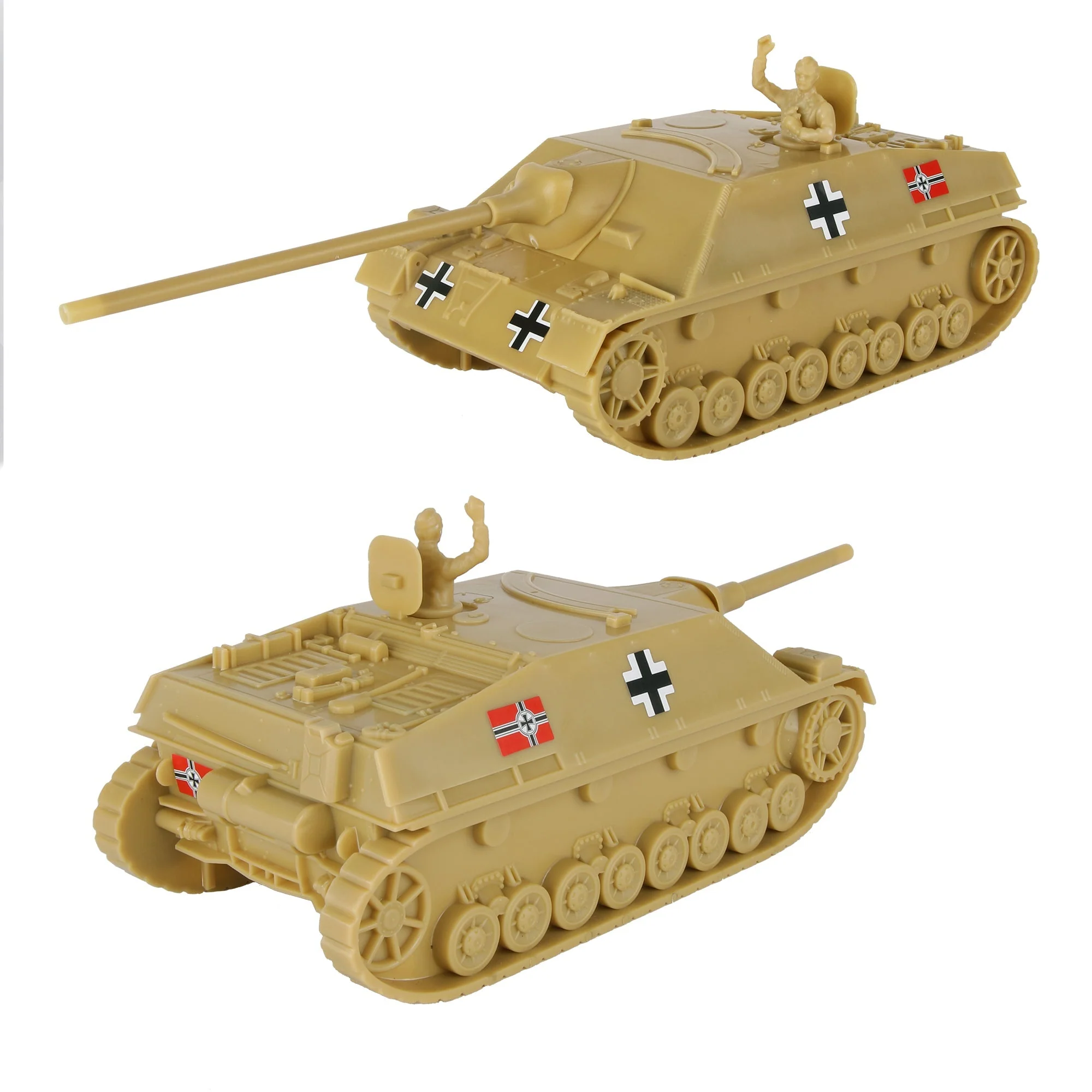 BMC WW2 German Jagdpanzer IV Tank Destroyer - Tan 1:32 Plastic Army Men Vehicle - Image 3