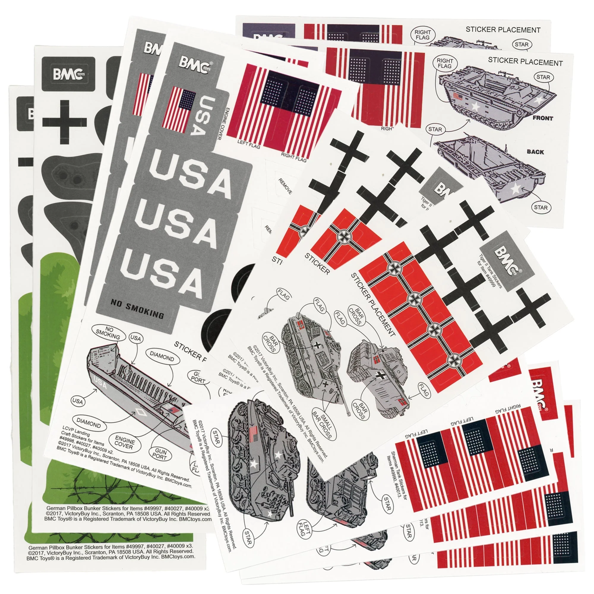 BMC WW2 Sticker Sheets for 1:32 Tanks, Landing Craft & Bunkers