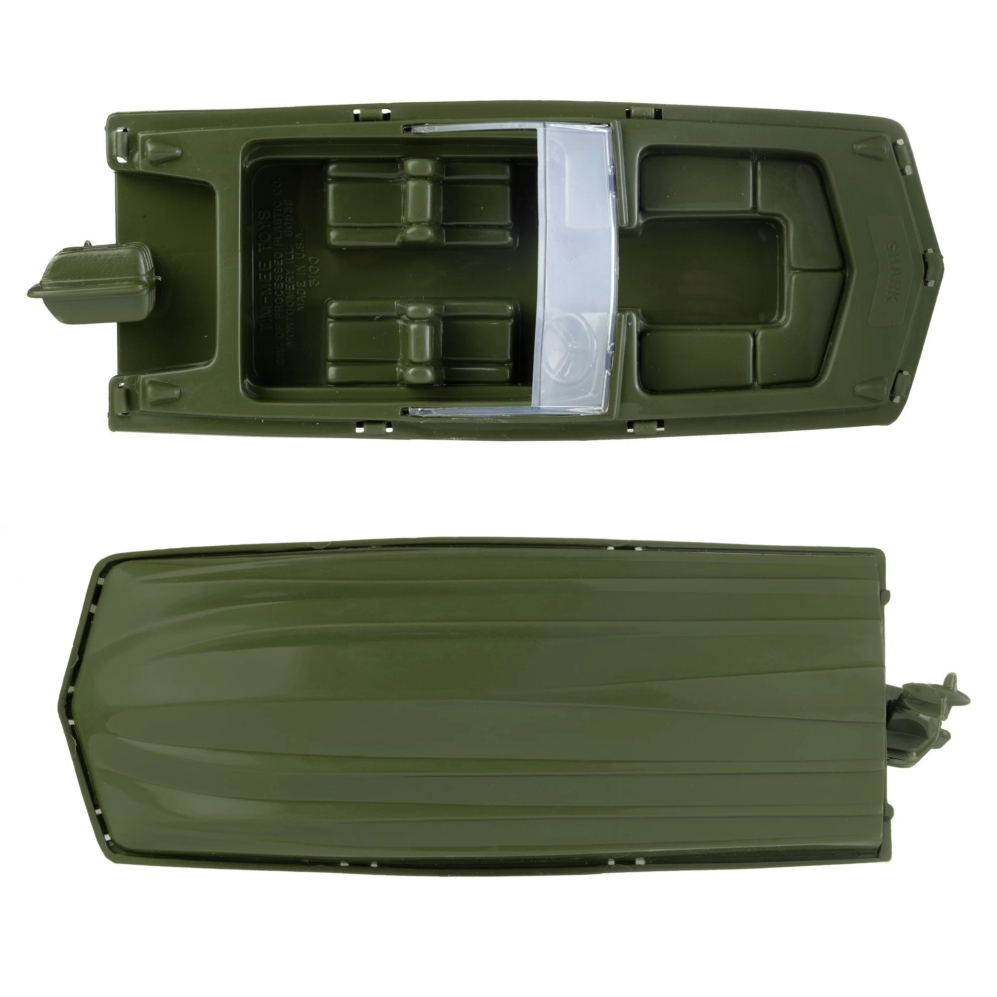 TimMee Toy Plastic Raft & Boats - 3 Olive Green Army Men Ships - Made in USA - Image 5