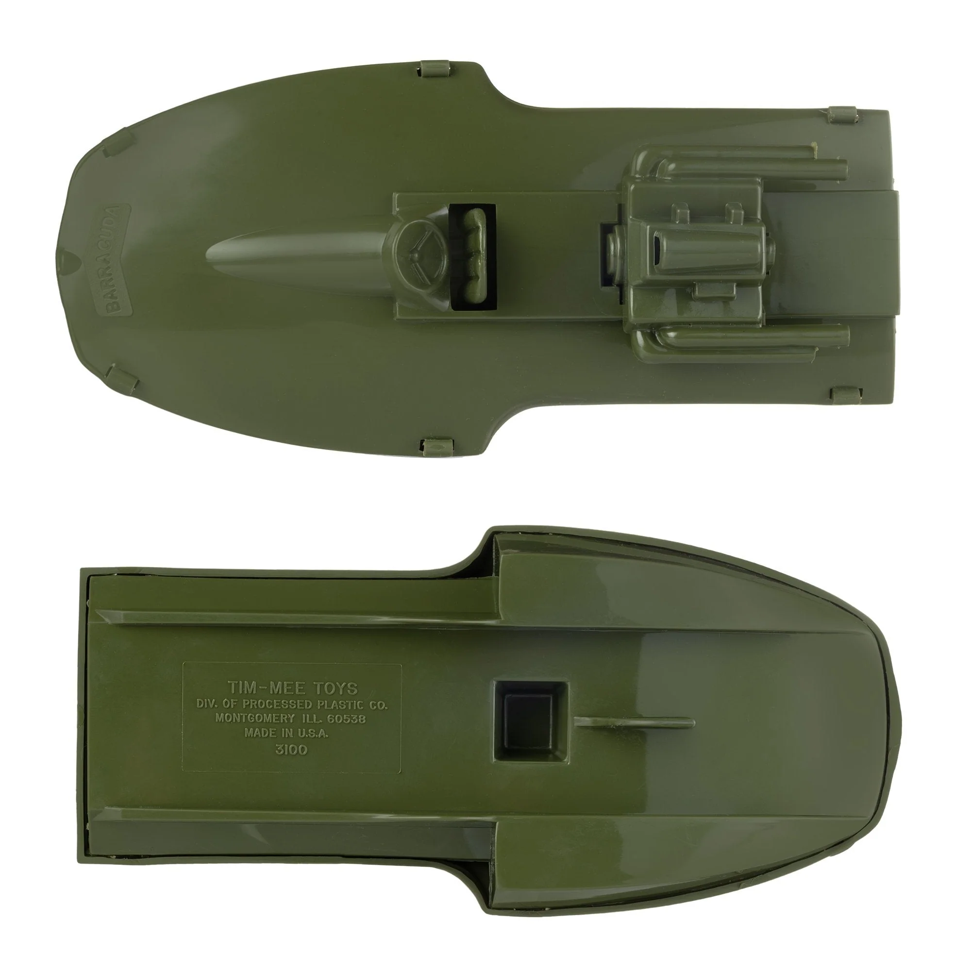 TimMee Toy Plastic Raft & Boats - 3 Olive Green Army Men Ships - Made in USA - Image 7