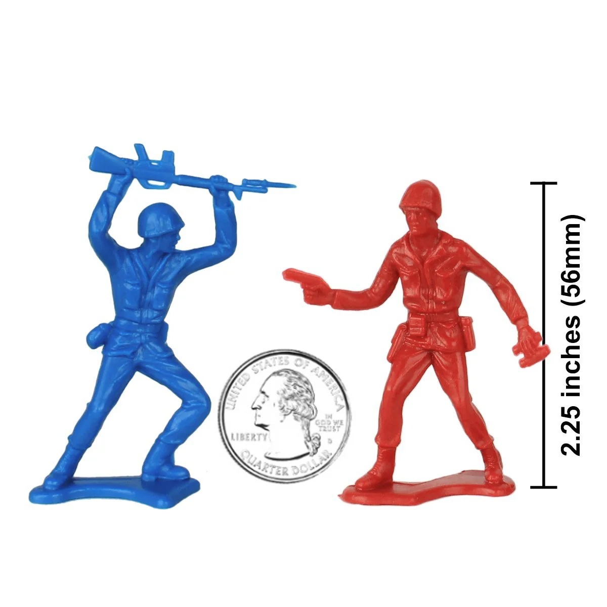 TimMee Plastic Army Men Red White & Blue 72pc Soldier Figures - Made in USA - Image 2