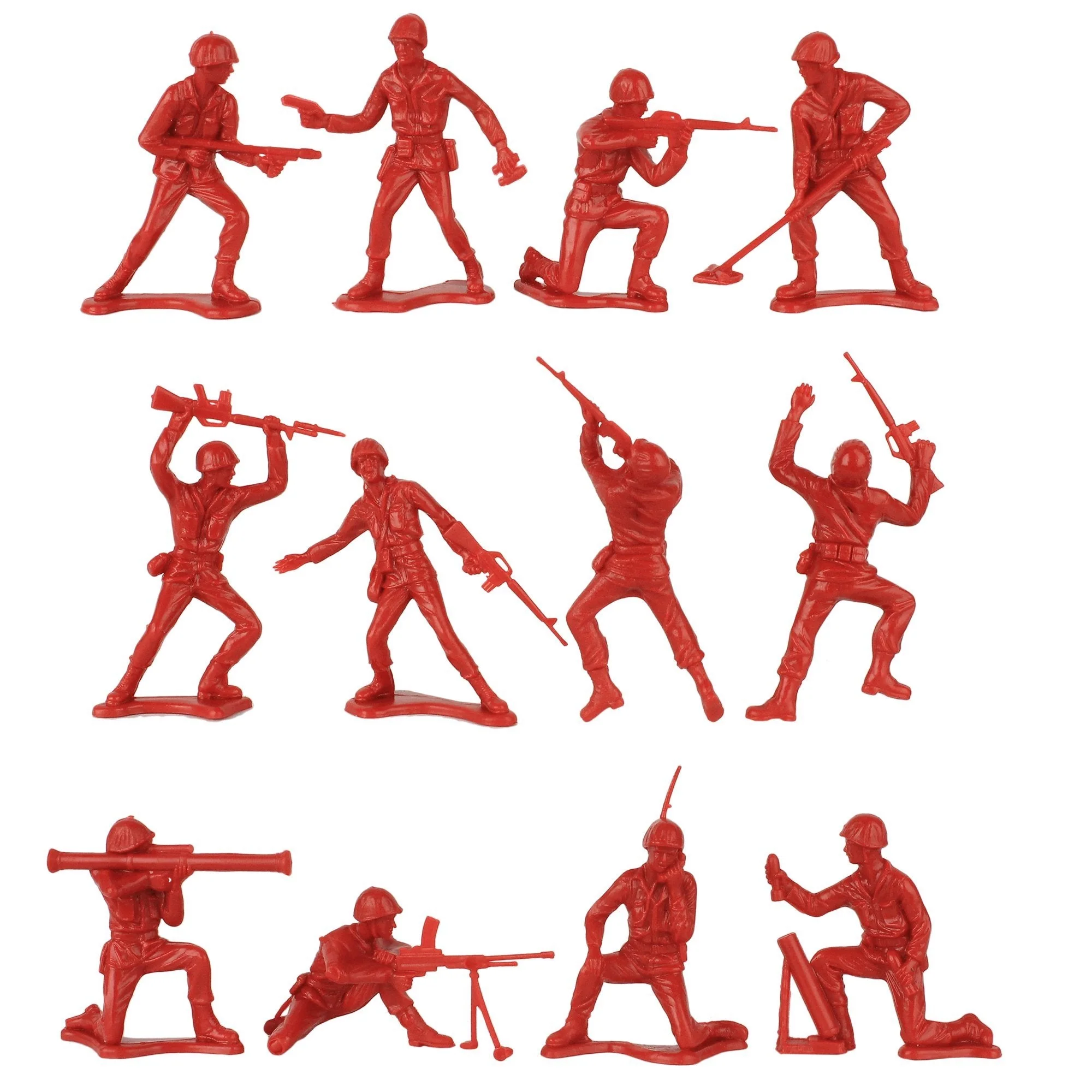 TimMee Plastic Army Men Red White & Blue 72pc Soldier Figures - Made in USA - Image 3