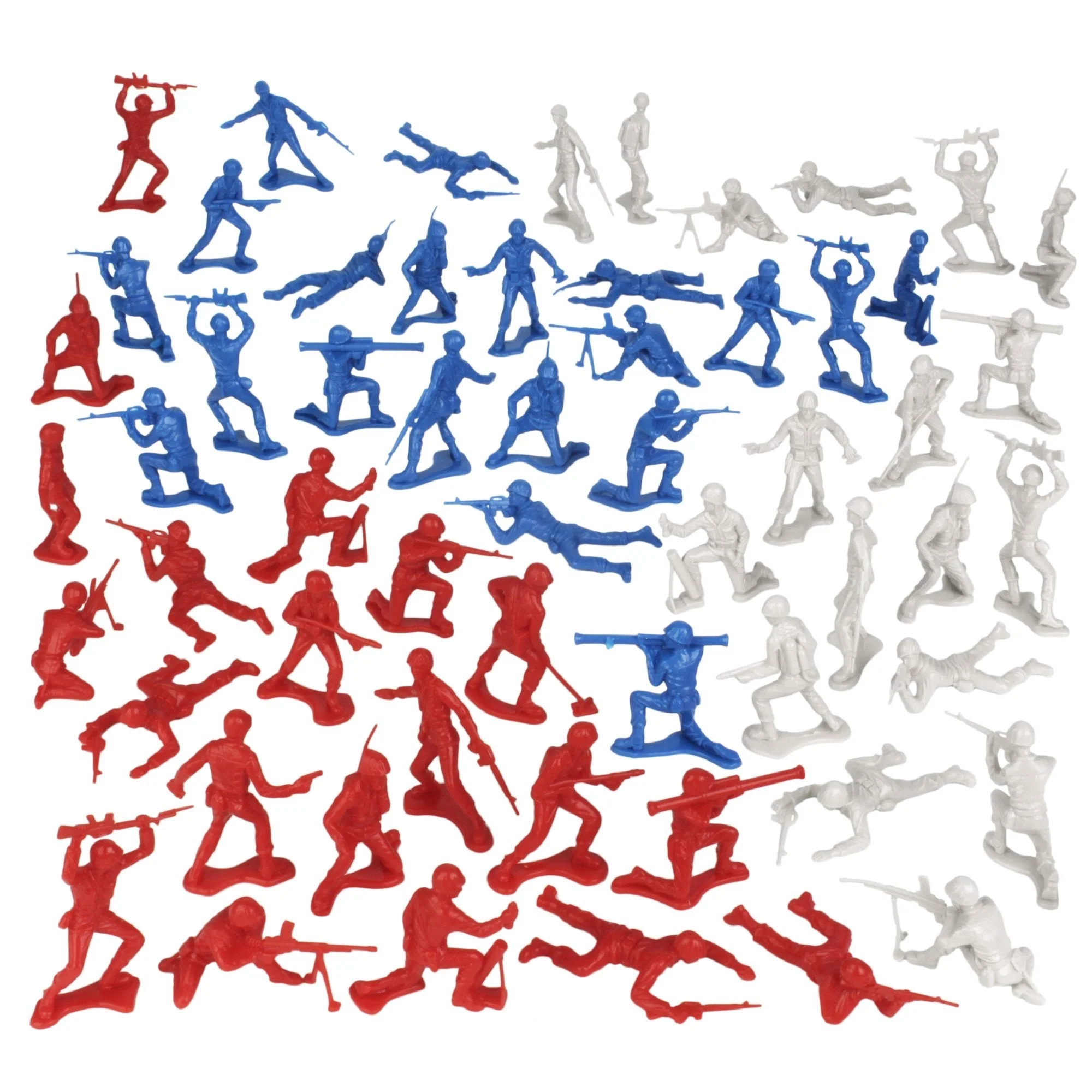 TimMee Plastic Army Men Red White & Blue 72pc Soldier Figures - Made in USA - Image 6