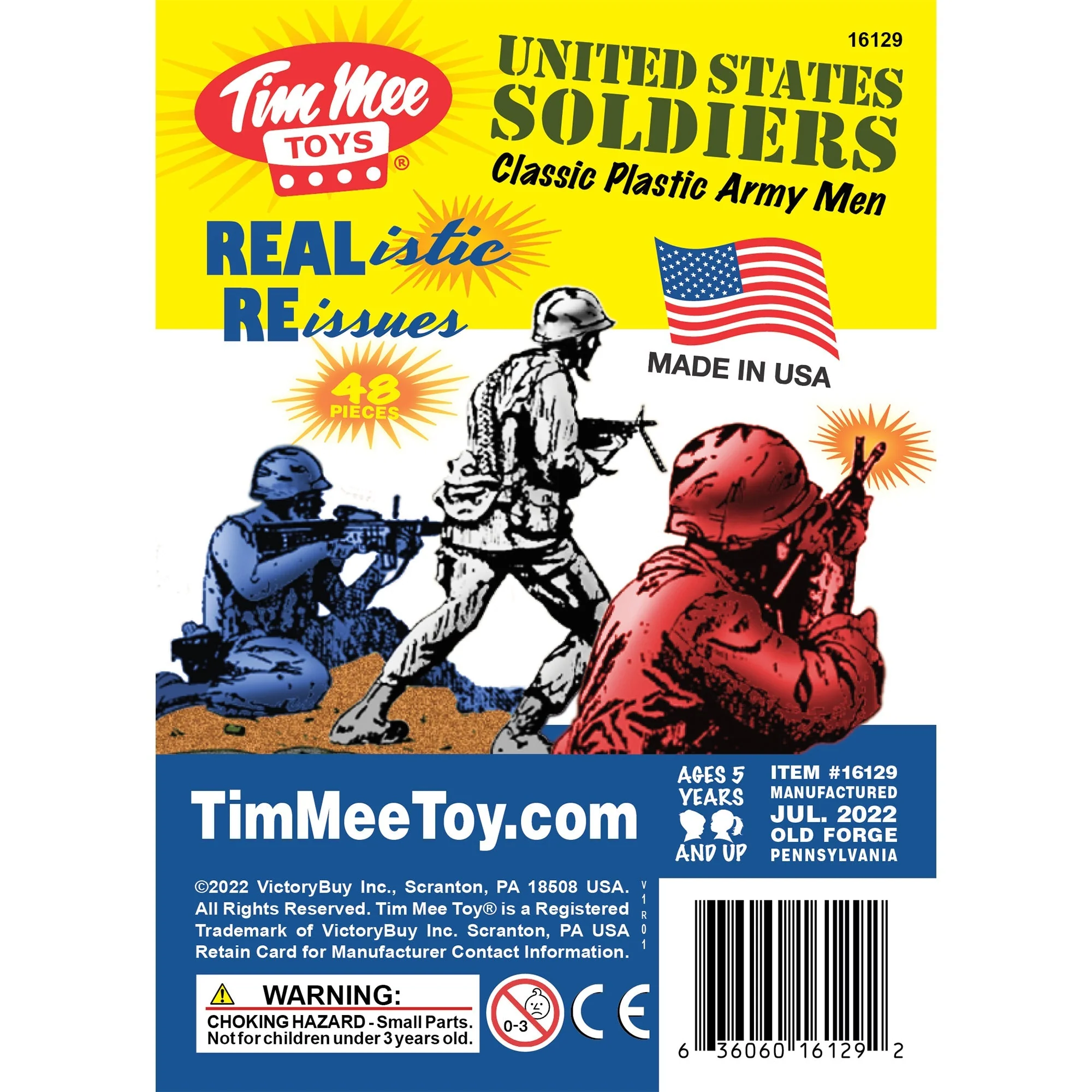 TimMee Plastic Army Men Red White & Blue 72pc Soldier Figures - Made in USA - Image 7