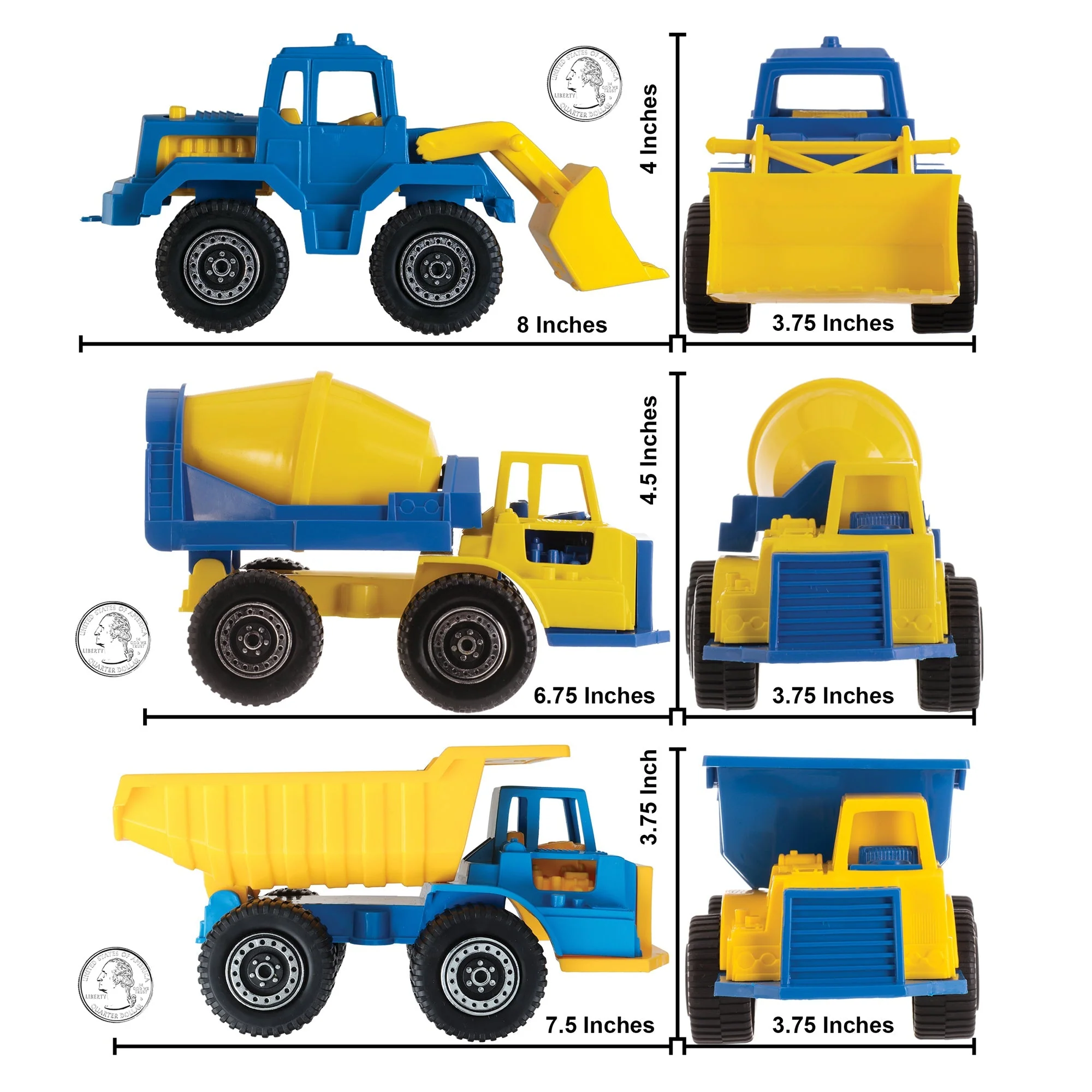 TimMee Sand & Gravel Construction Playset - Trucks Figures Sandbox & Accessories - Image 3