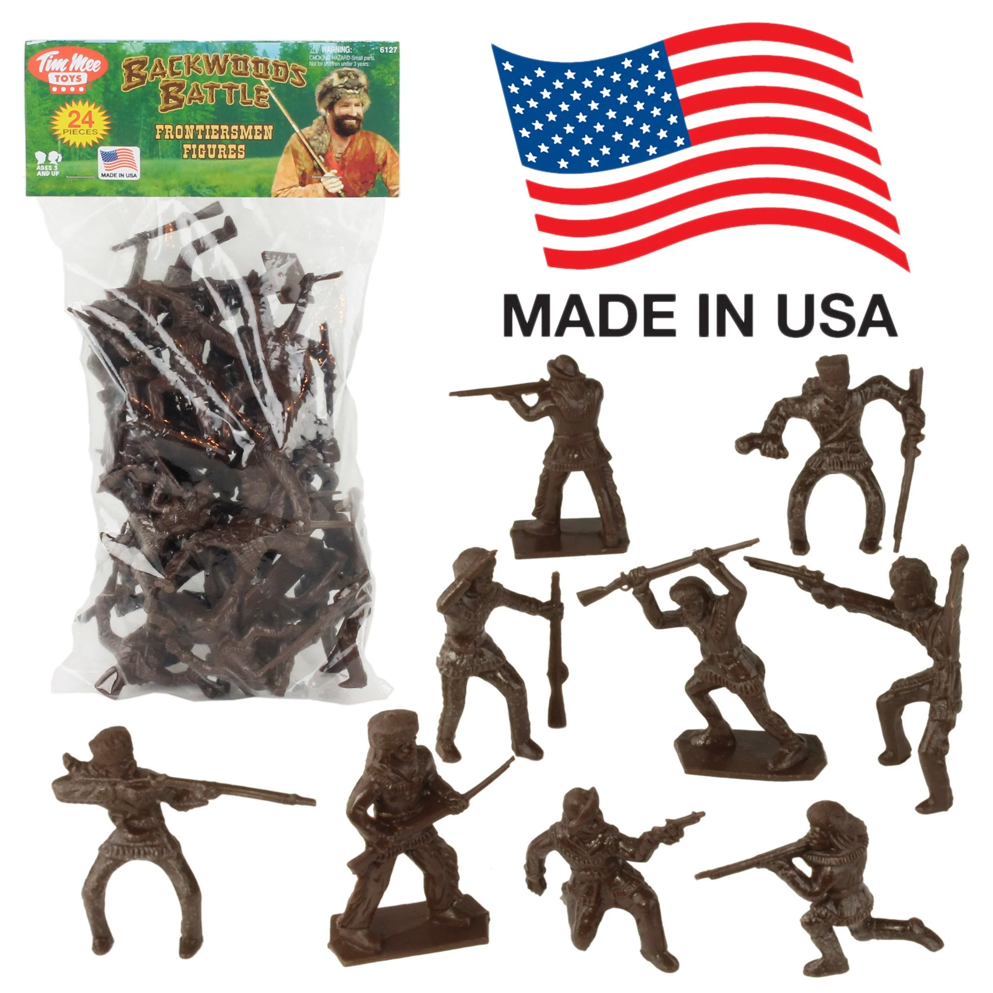 TimMee Davey Crockett Daniel Boone Figures- 24 Frontiersman Pioneers Made in USA