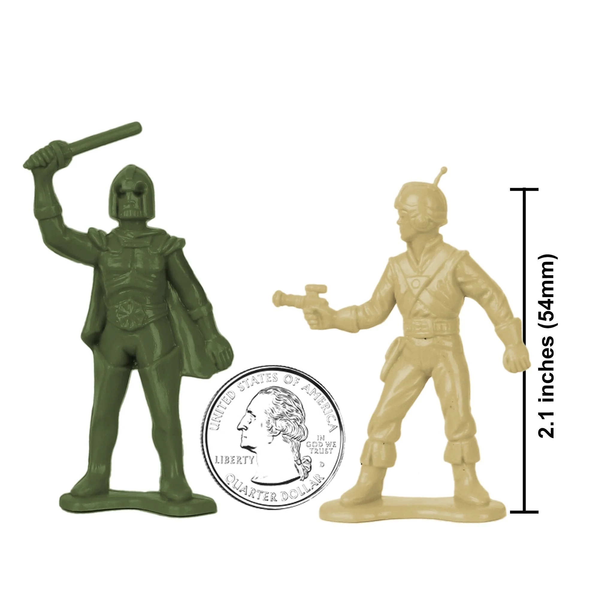 TimMee Galaxy Laser Team Space Figures - Tan vs Olive Green 50pc Set Made in USA - Image 2