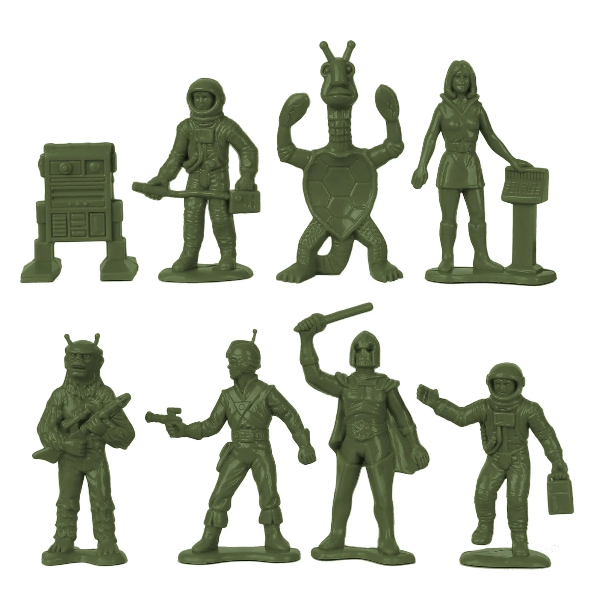 TimMee Galaxy Laser Team Space Figures - Tan vs Olive Green 50pc Set Made in USA - Image 3