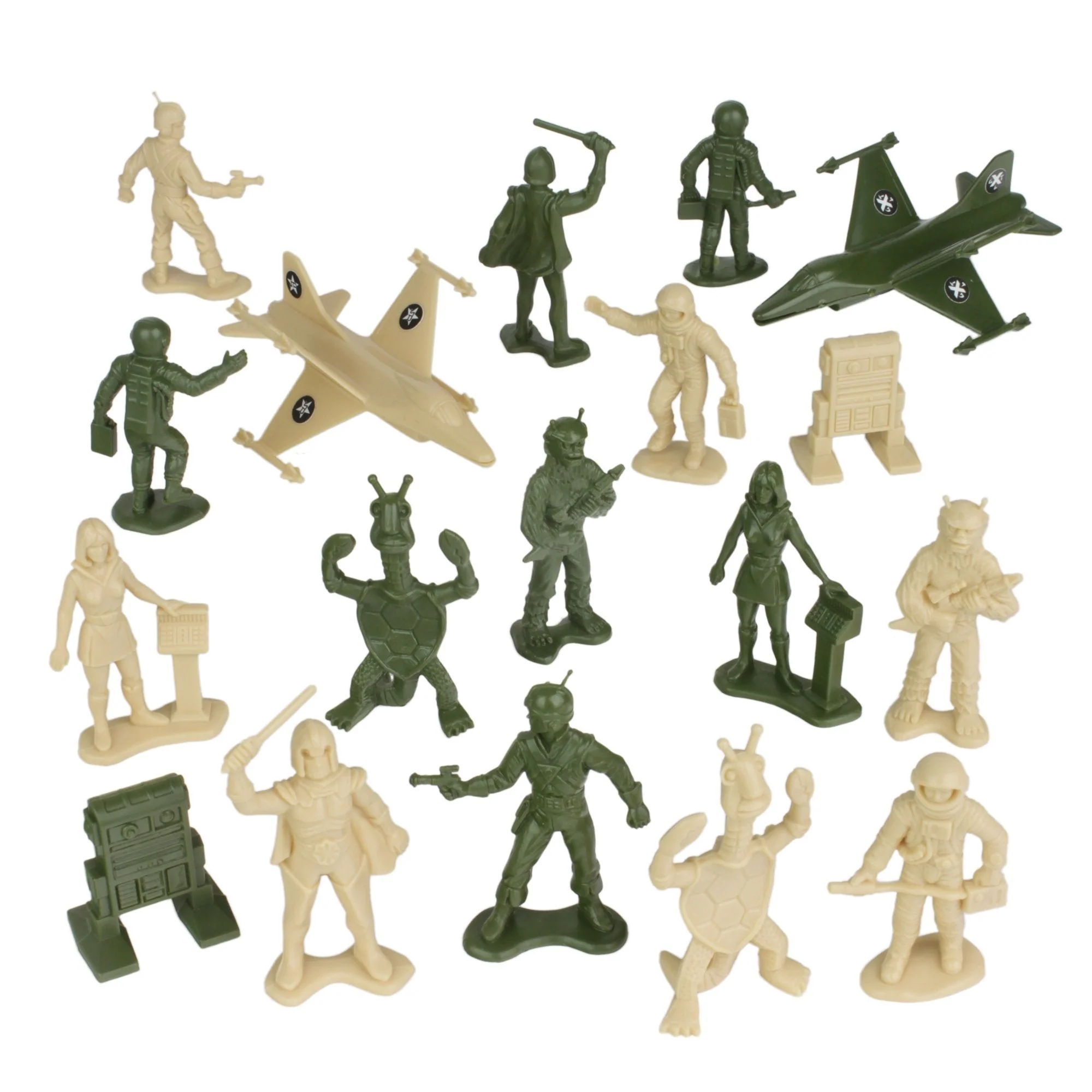 TimMee Galaxy Laser Team Space Figures - Tan vs Olive Green 50pc Set Made in USA - Image 5