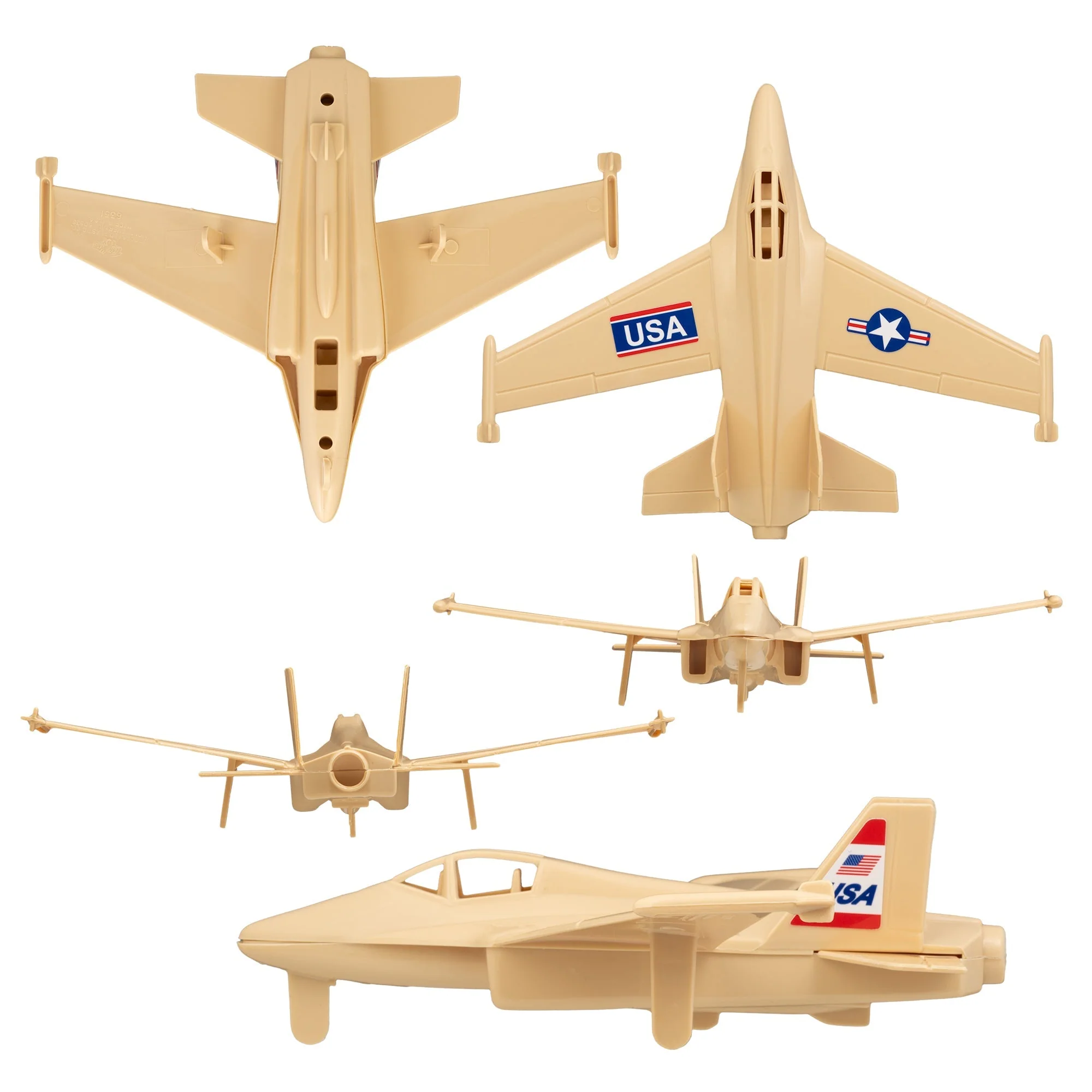 TimMee Prop Plane and Fighter Jet - 2pc Tan Plastic Army Men Air Support US Made - Image 3