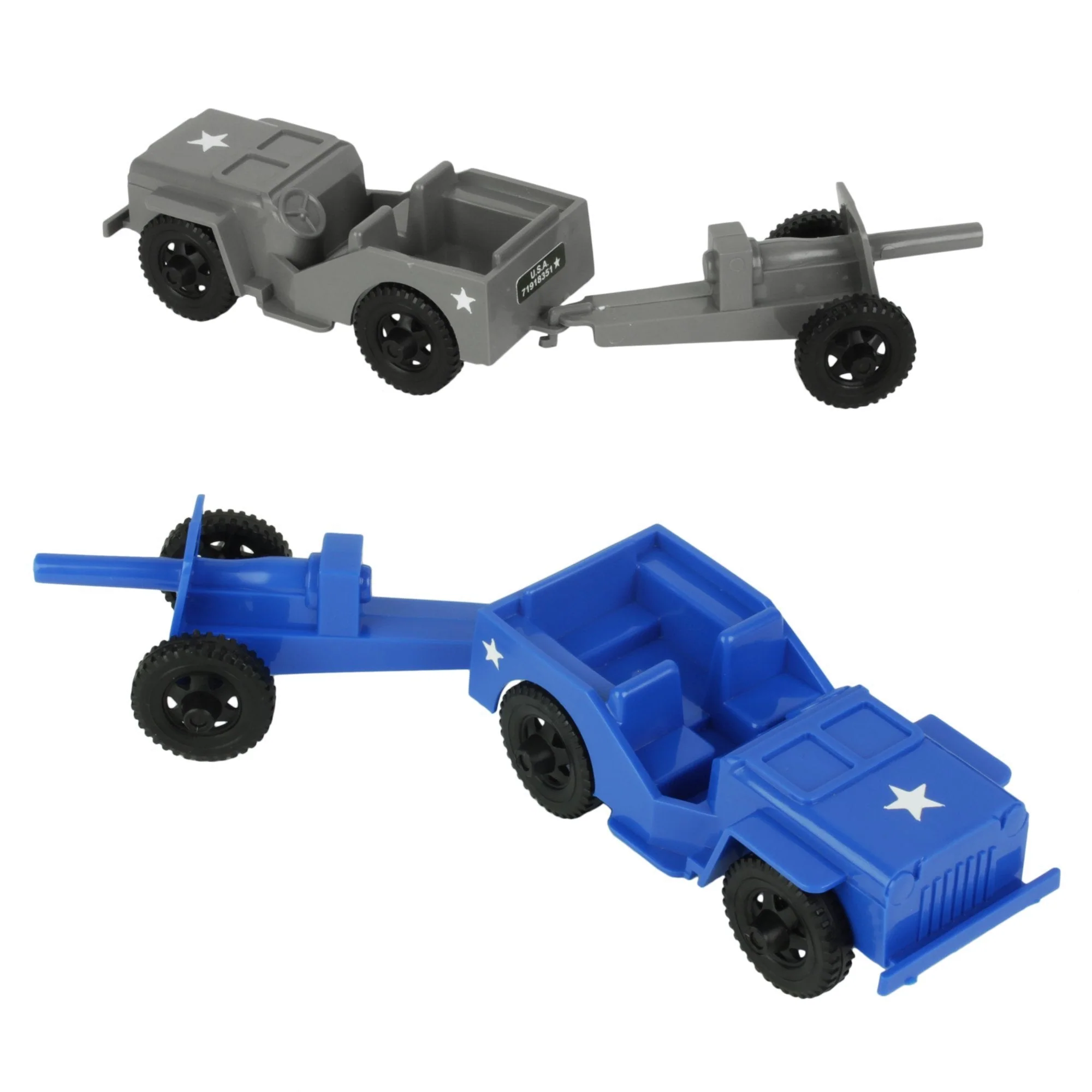 TimMee Combat Patrol Willys & Artillery - Blue & Gray 4pc Playset USA Made - Image 3