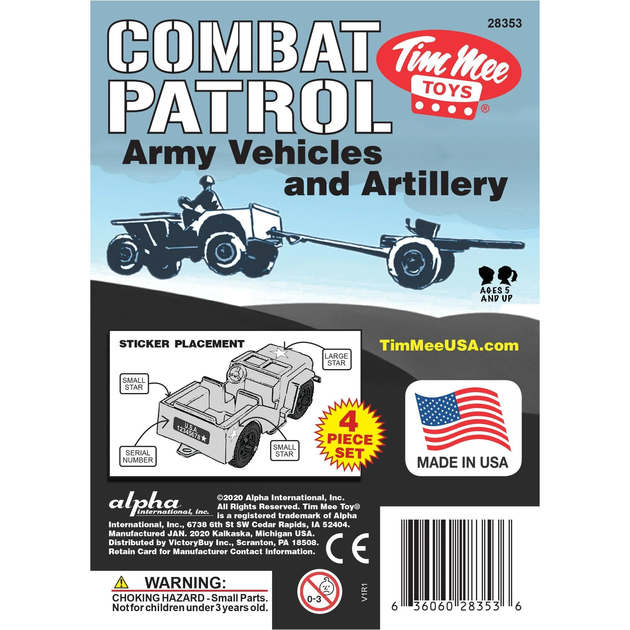 TimMee Combat Patrol Willys & Artillery - Blue & Gray 4pc Playset USA Made - Image 8