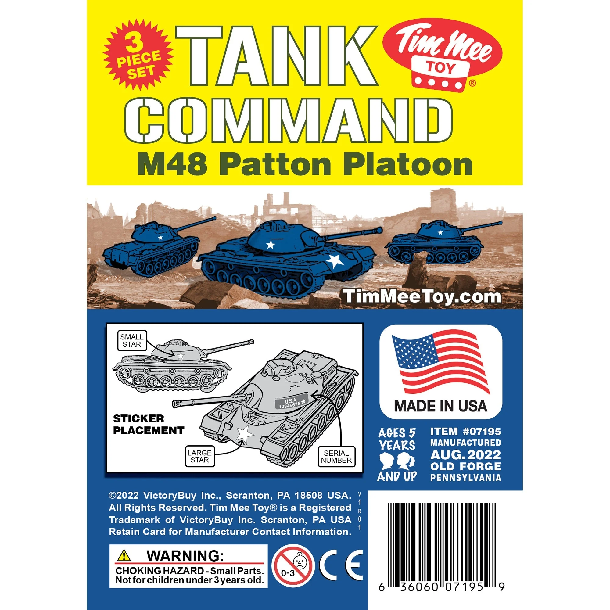 TimMee Toy Tanks for Plastic Army Men- Blue WW2 3pc - Made in USA - Image 6