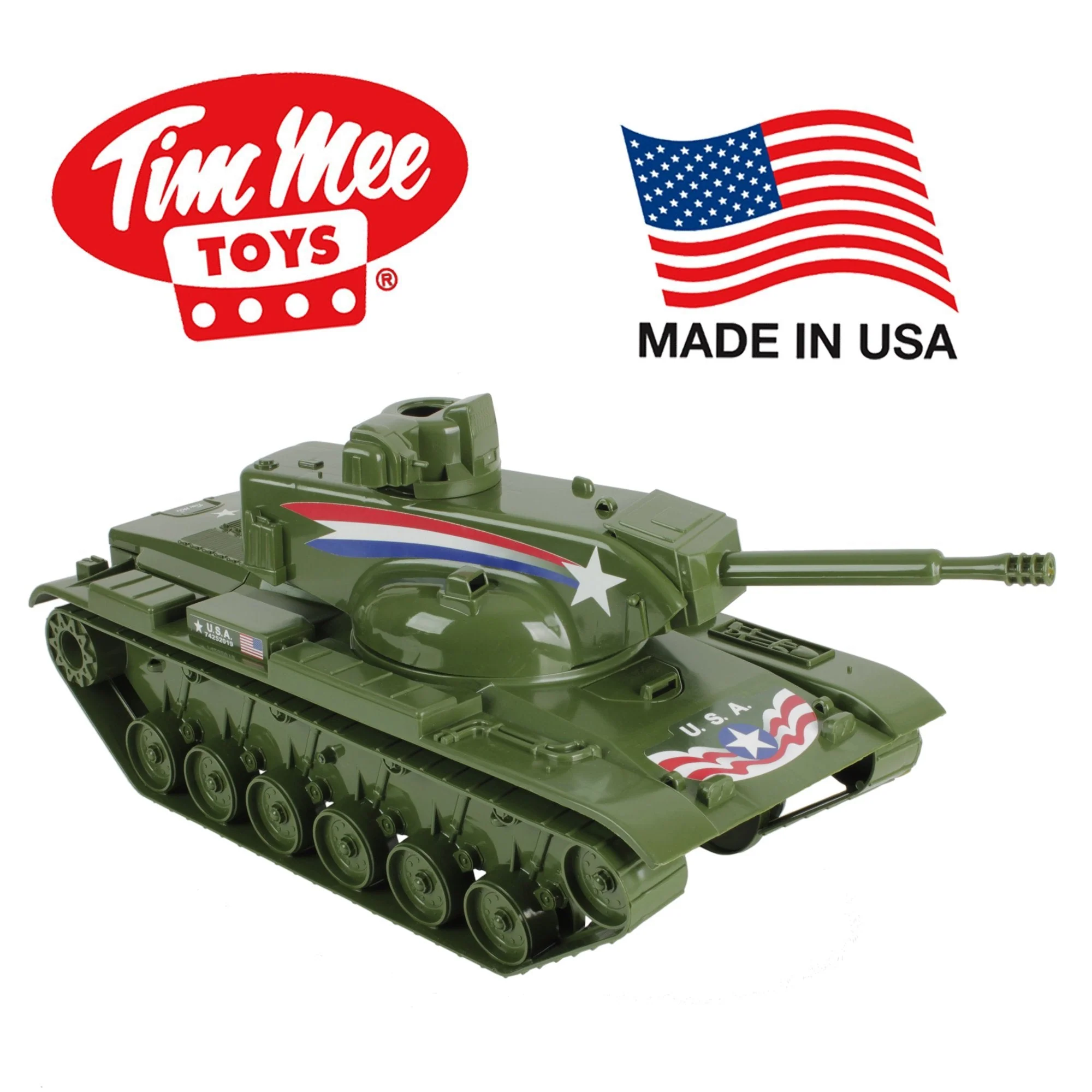 Tim Mee Dominator Big Tank for Action Figures - 22in long Olive Green - USA Made - Image 8