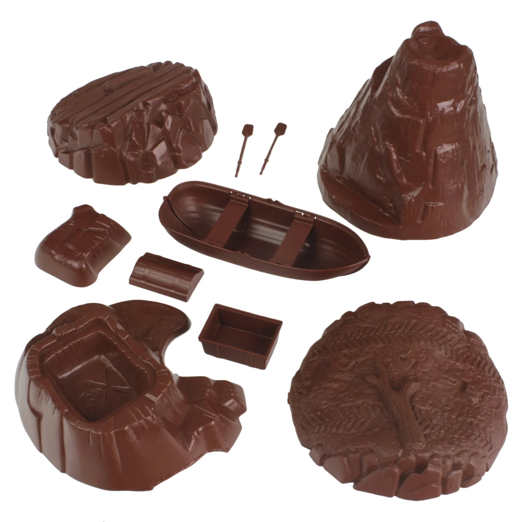 TimMee Battle Terrain Plastic Army Men Playset Accessories - Volcano Island Boat - Image 3