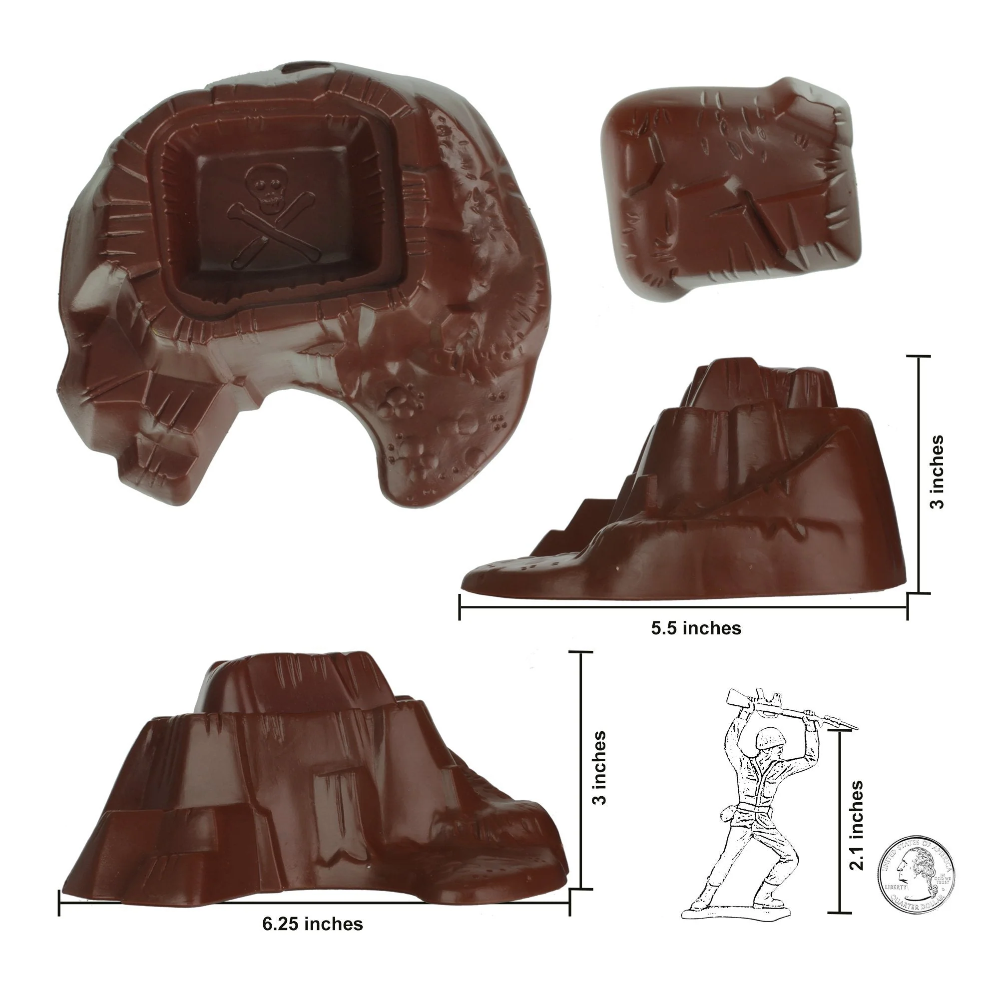 TimMee Battle Terrain Plastic Army Men Playset Accessories - Volcano Island Boat - Image 4
