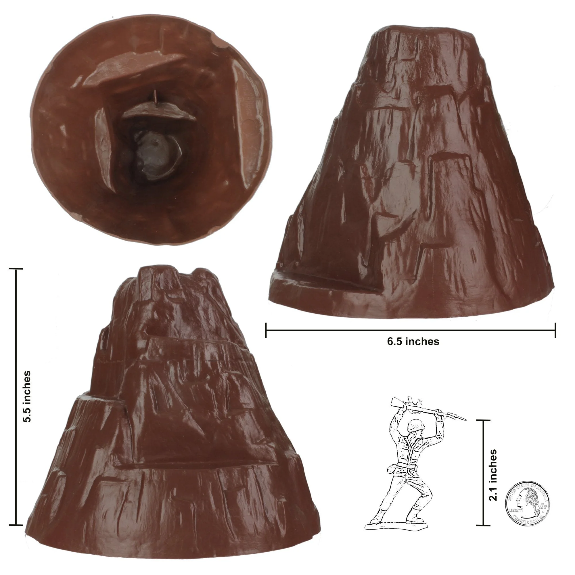TimMee Battle Terrain Plastic Army Men Playset Accessories - Volcano Island Boat - Image 5
