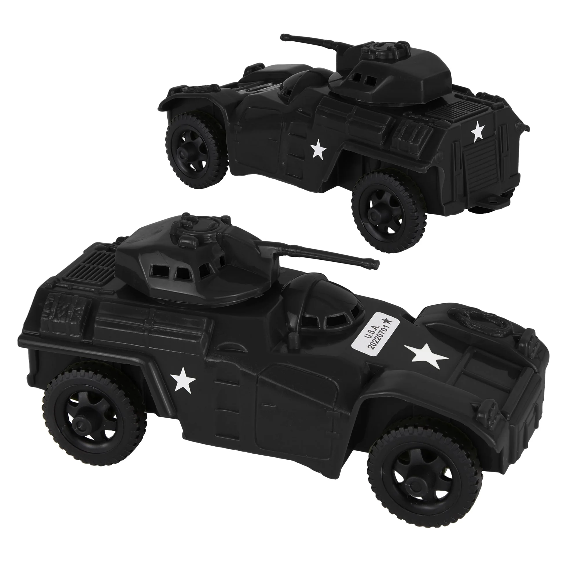 TimMee Recon Patrol Armored Cars - Black Plastic Army Men Scout Vehicles