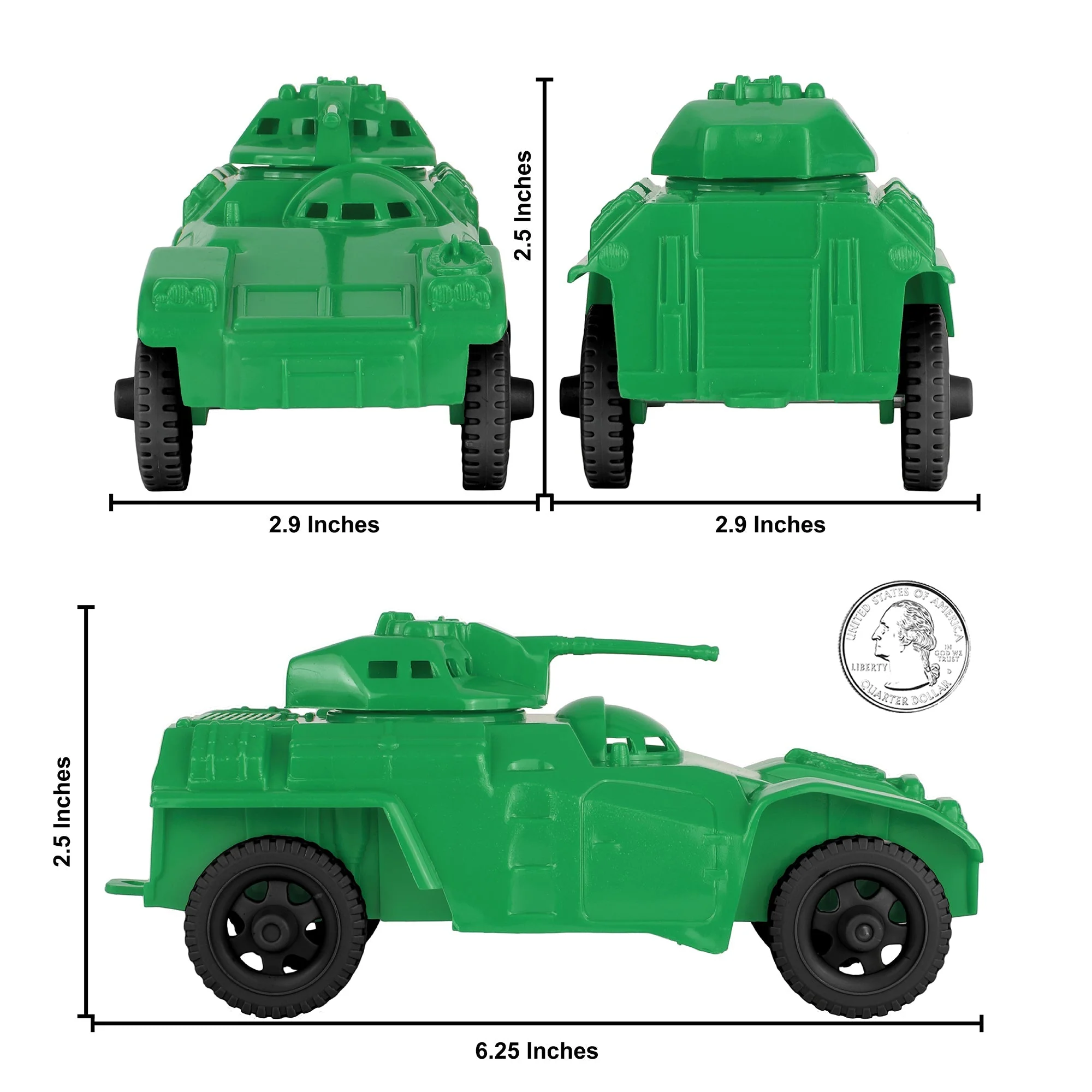 TimMee Recon Patrol Armored Cars - Green Plastic Army Men Scout Vehicles - Image 2