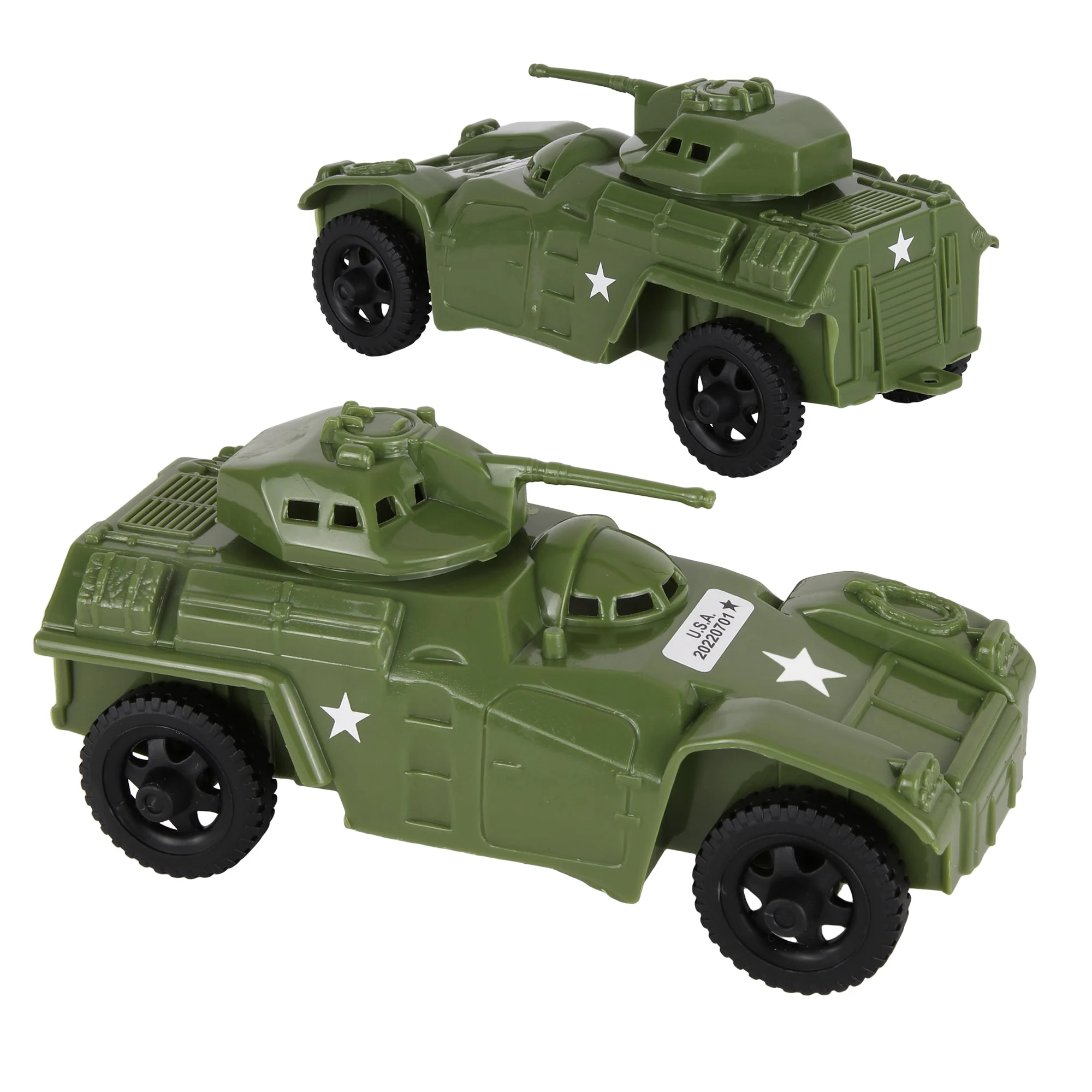 TimMee Recon Patrol Armored Cars - OD Green Plastic Army Men Scout Vehicles