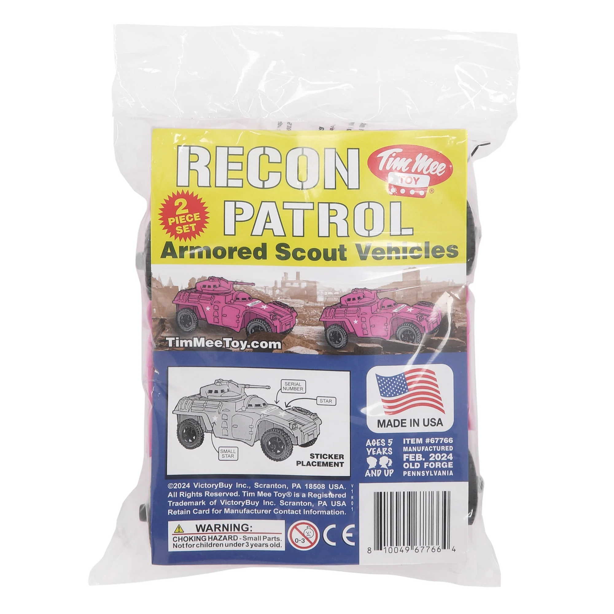 TimMee Recon Patrol Armored Cars - Pink Plastic Army Men Scout Vehicles - Image 5