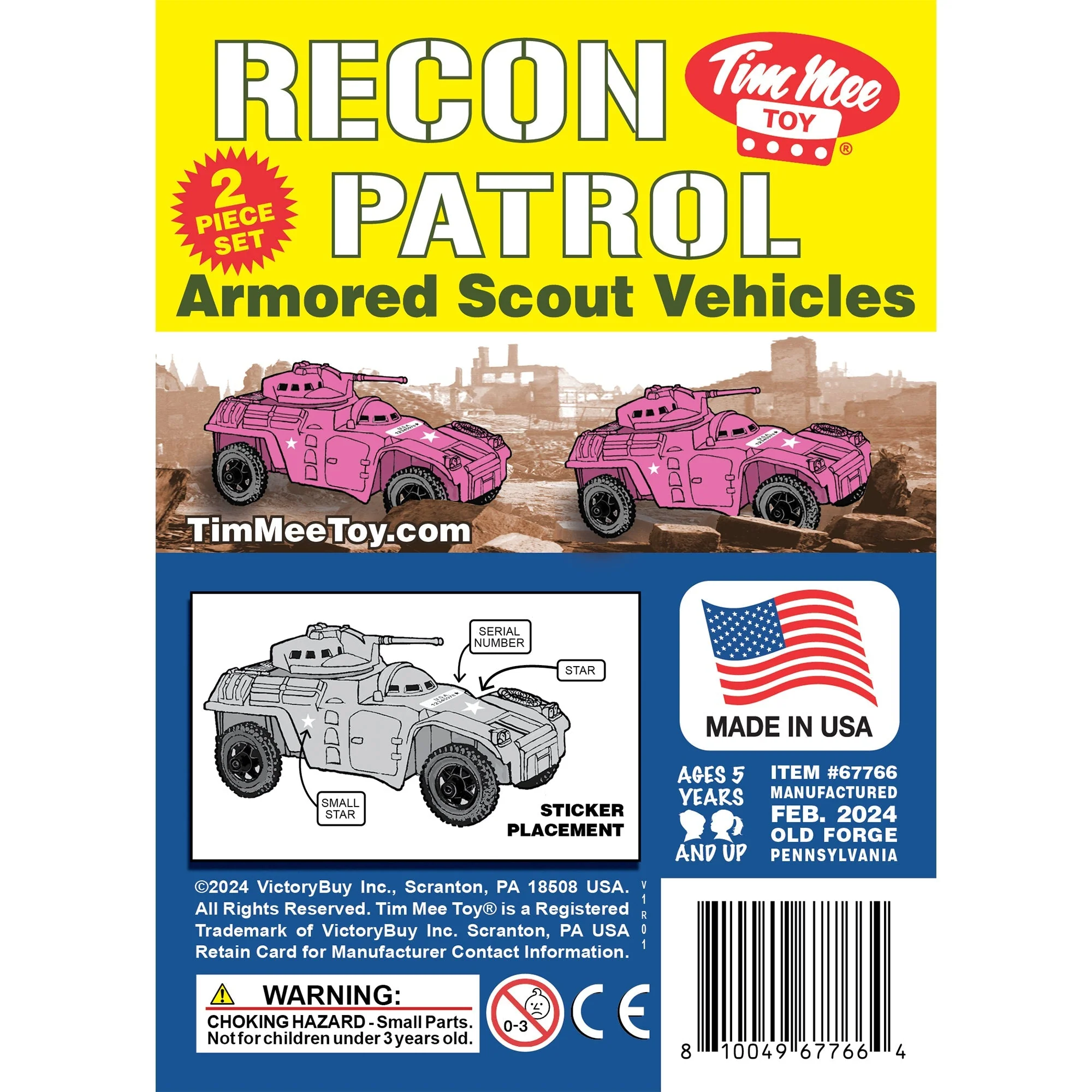 TimMee Recon Patrol Armored Cars - Pink Plastic Army Men Scout Vehicles - Image 6