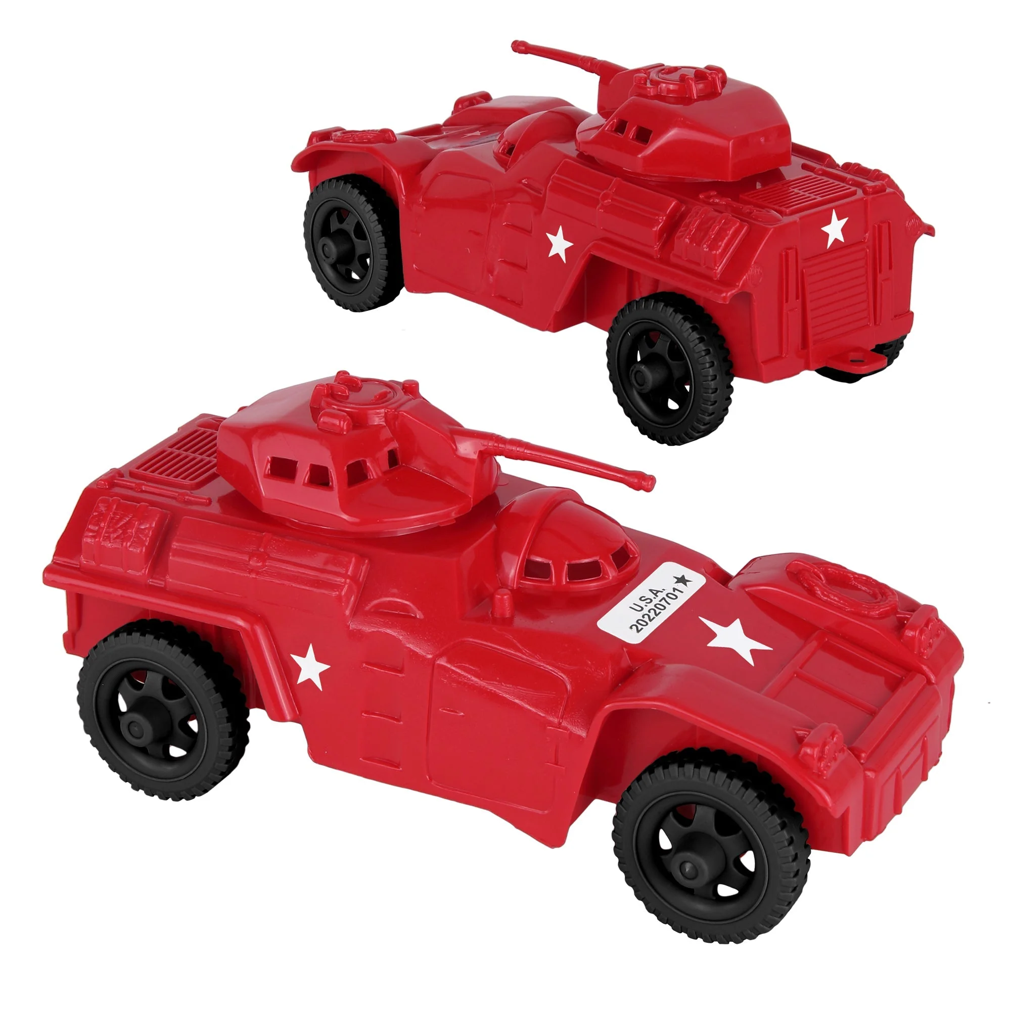 TimMee Recon Patrol Armored Cars - Red Plastic Army Men Scout Vehicles