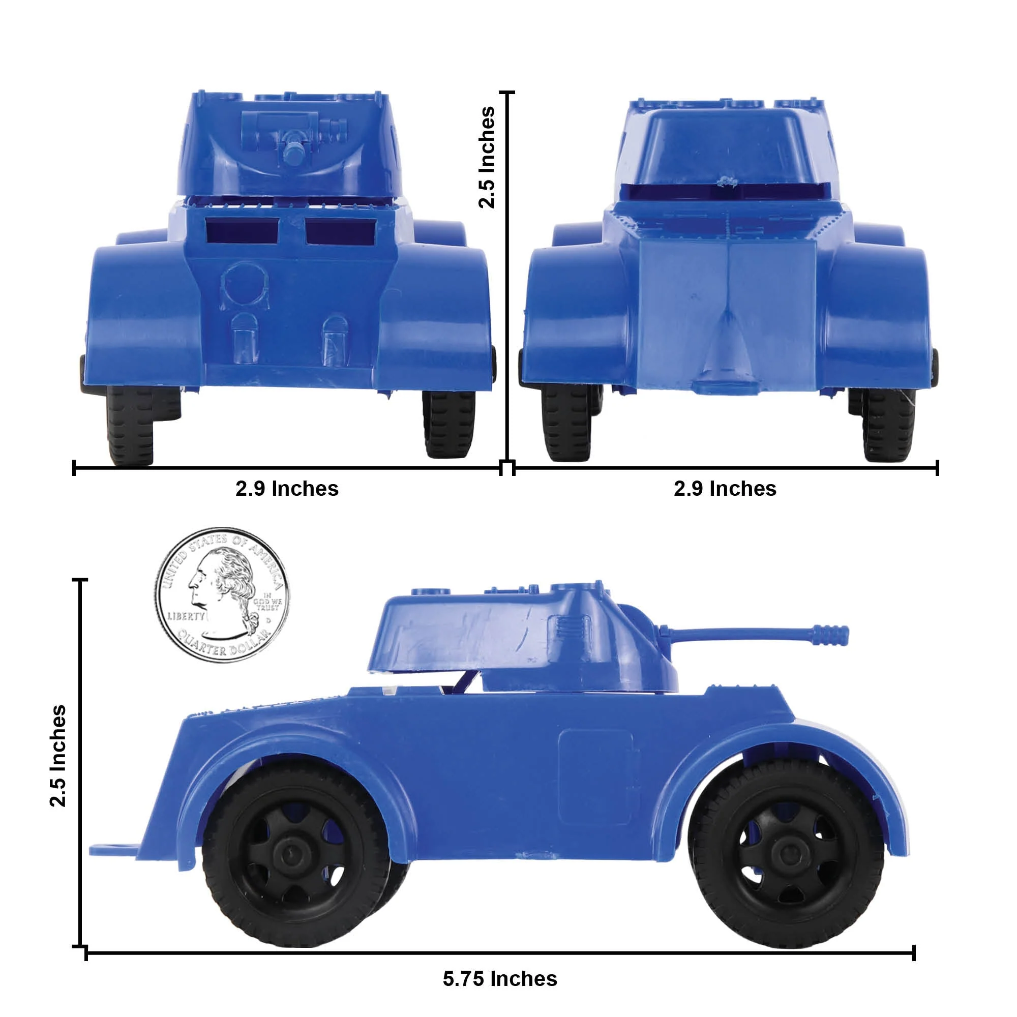 TimMee Staghound Armored Cars - Blue Plastic Army Men Scout Vehicles - Image 2