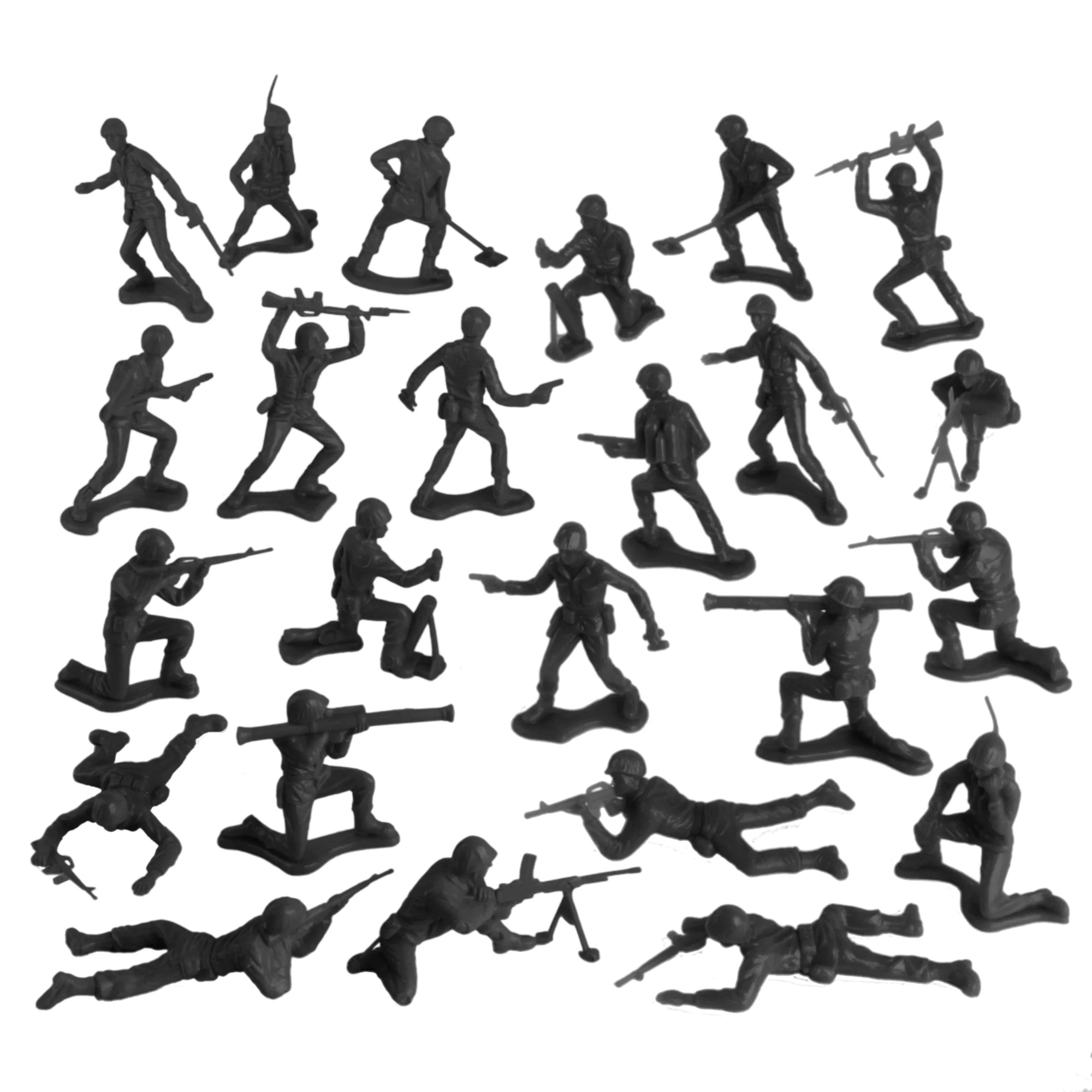 TimMee Plastic Army Men - Black 48pc Toy Soldier Figures - Made in USA - Image 4