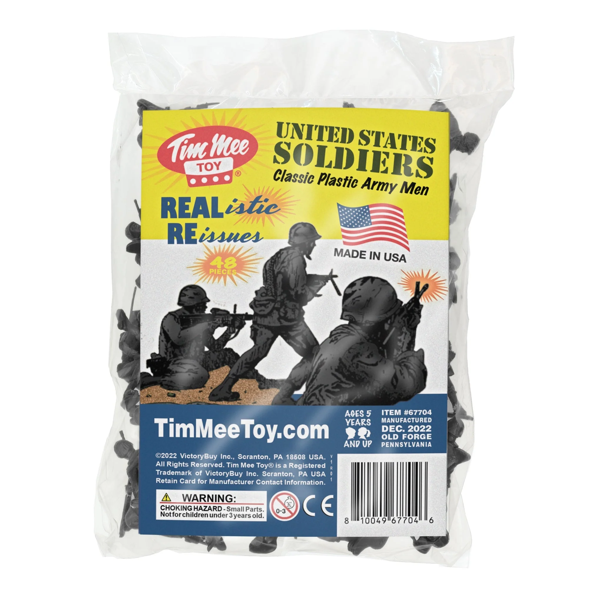 TimMee Plastic Army Men - Black 48pc Toy Soldier Figures - Made in USA - Image 5