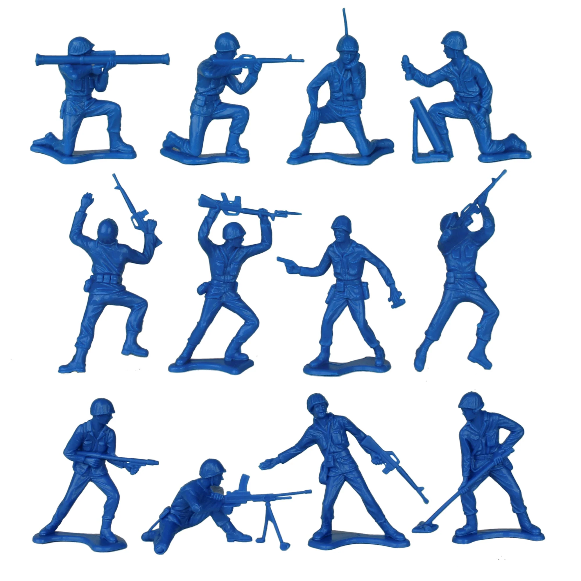 TimMee Plastic Army Men - Blue 48pc Toy Soldier Figures - Made in USA - Image 2