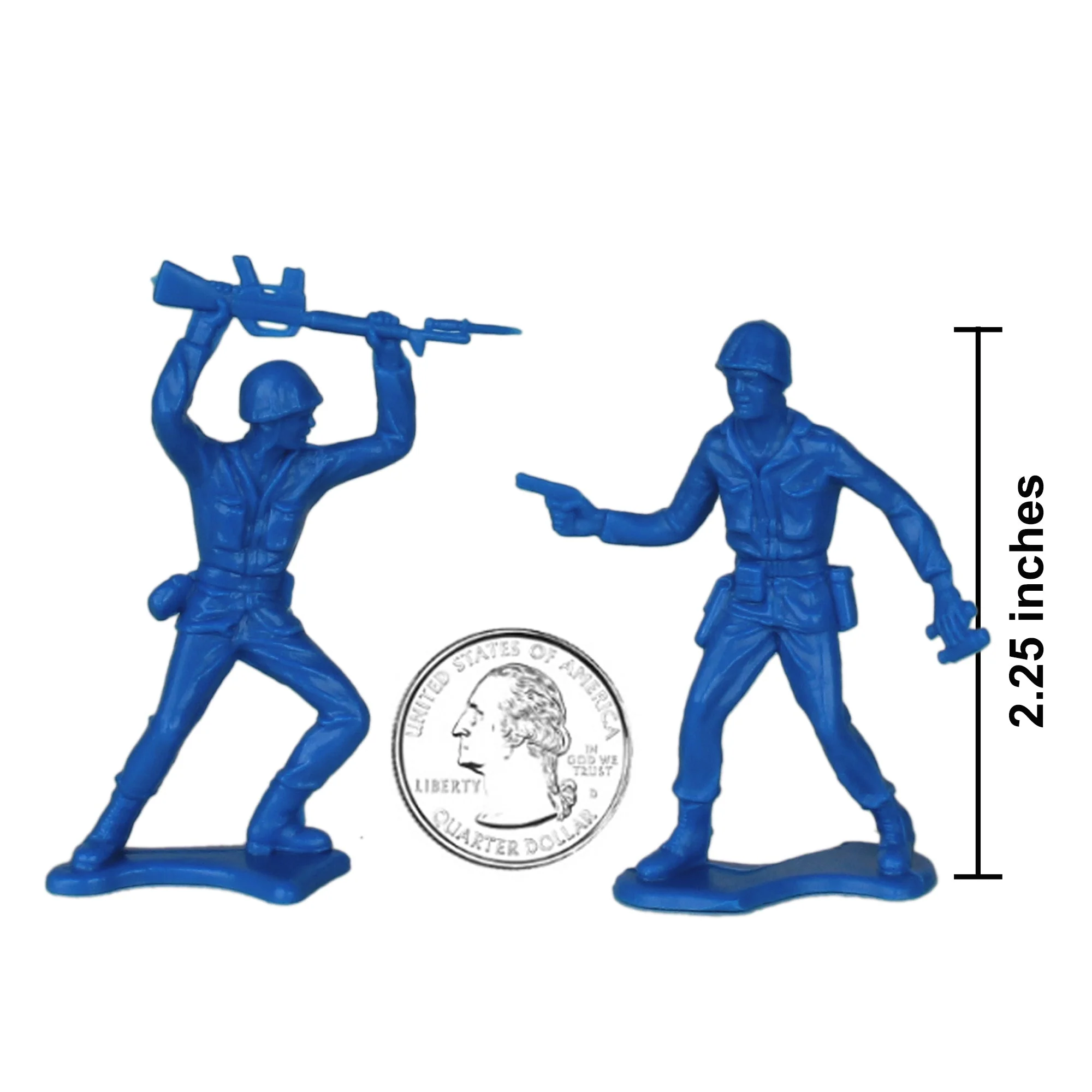 TimMee Plastic Army Men - Blue 48pc Toy Soldier Figures - Made in USA - Image 3